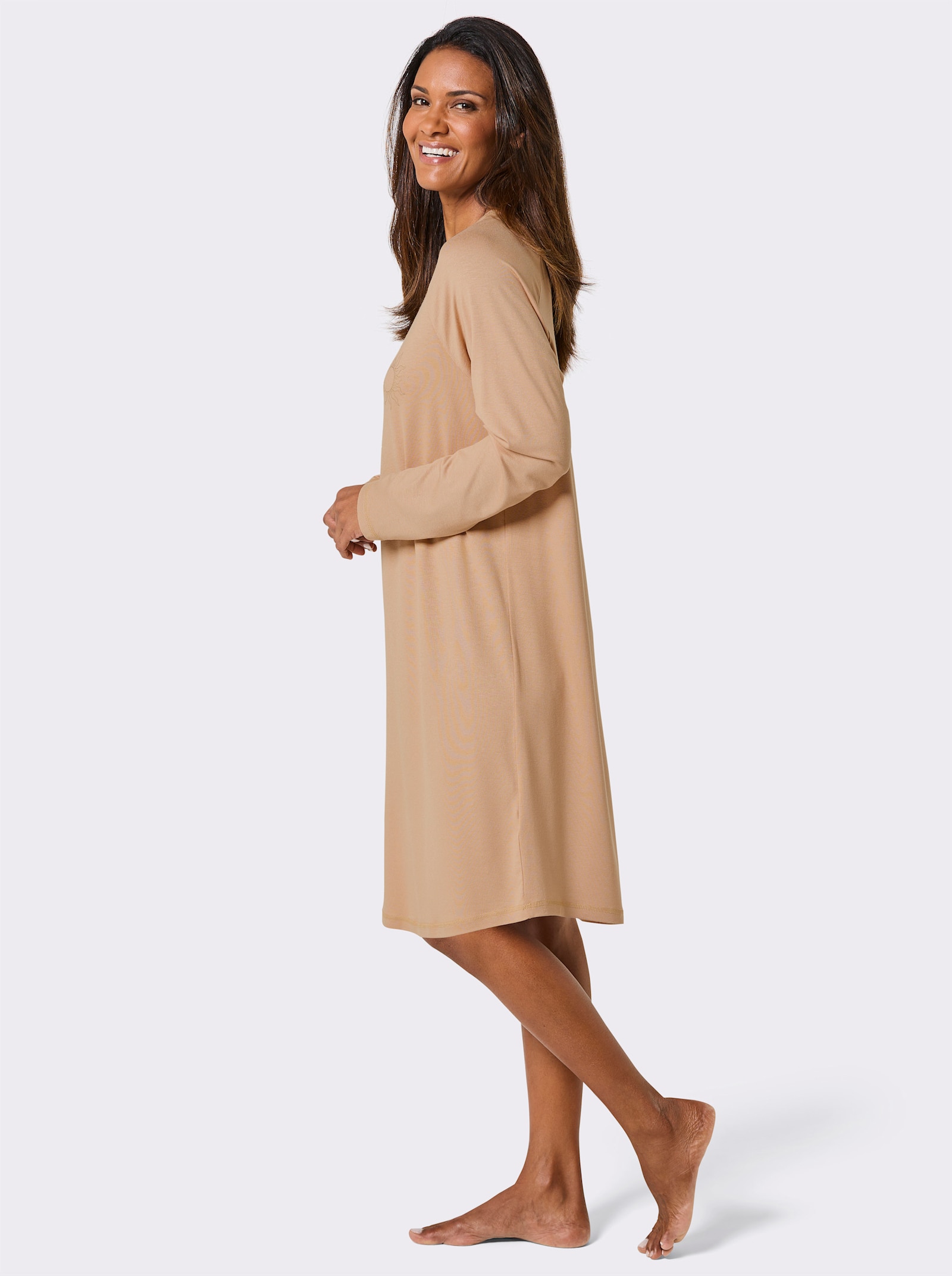 wäschepur Sleepshirt mit Sonnen-Motiven - camel