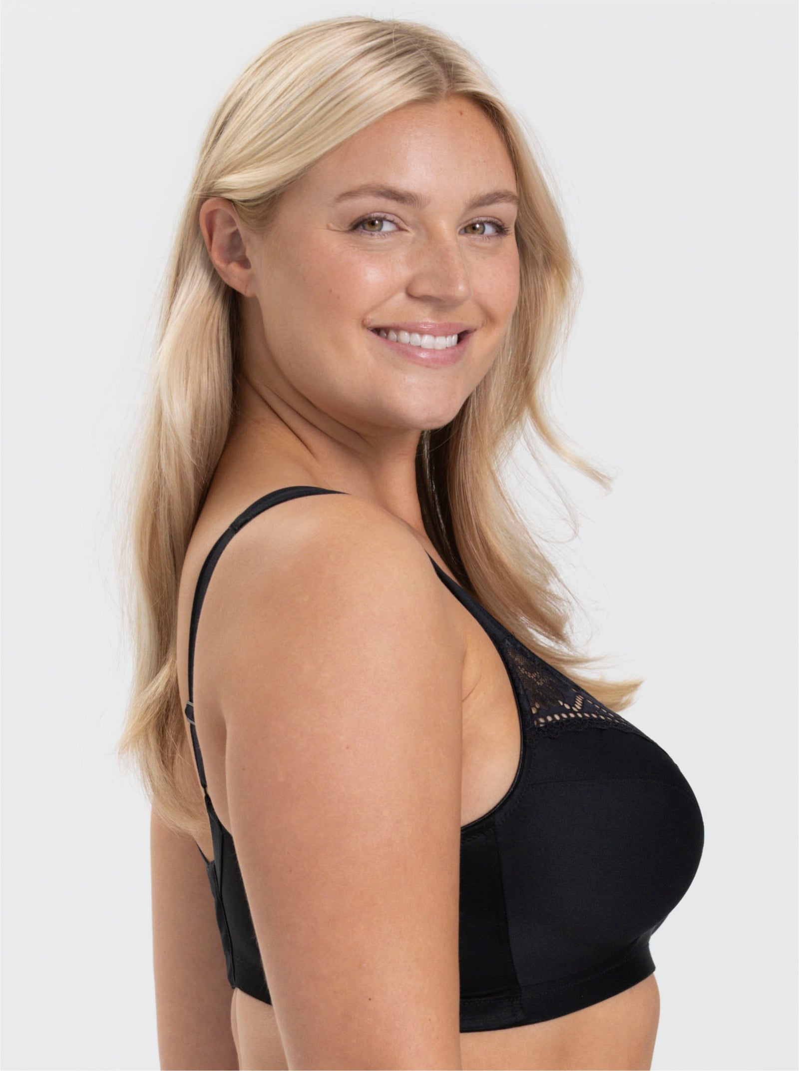 Miss Mary Entlastungs-BH ohne Bügel mit Spitze verziert - schwarz