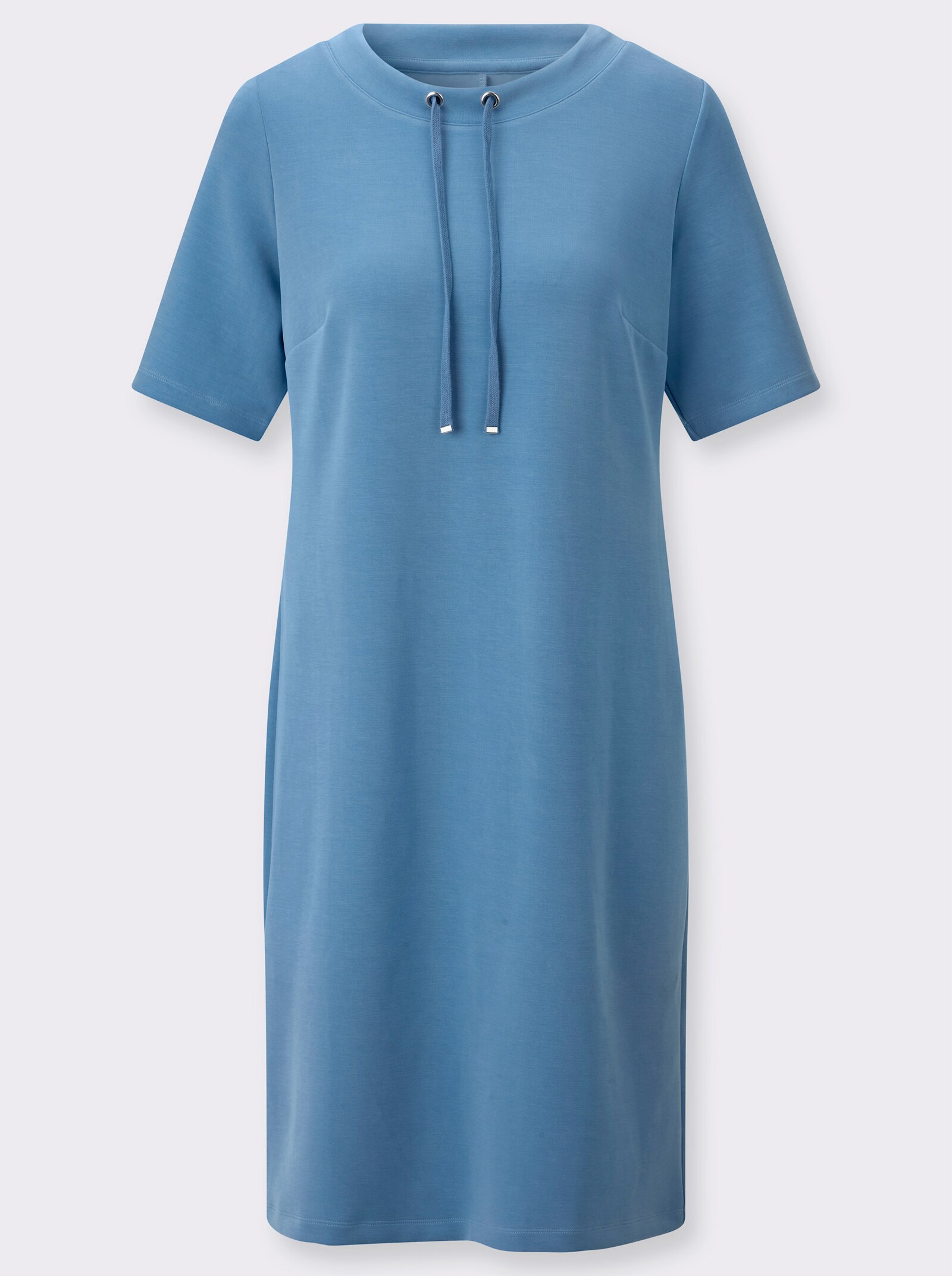 Shirtkleid mit kurzen Ärmeln - himmelblau