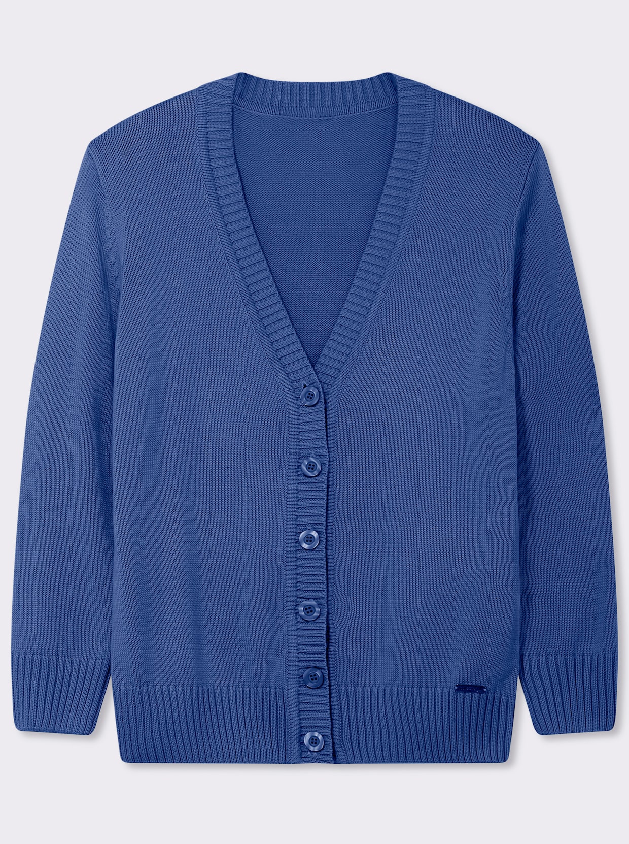 Strickjacke mit farblich abgestimmten Knöpfen - royalblau