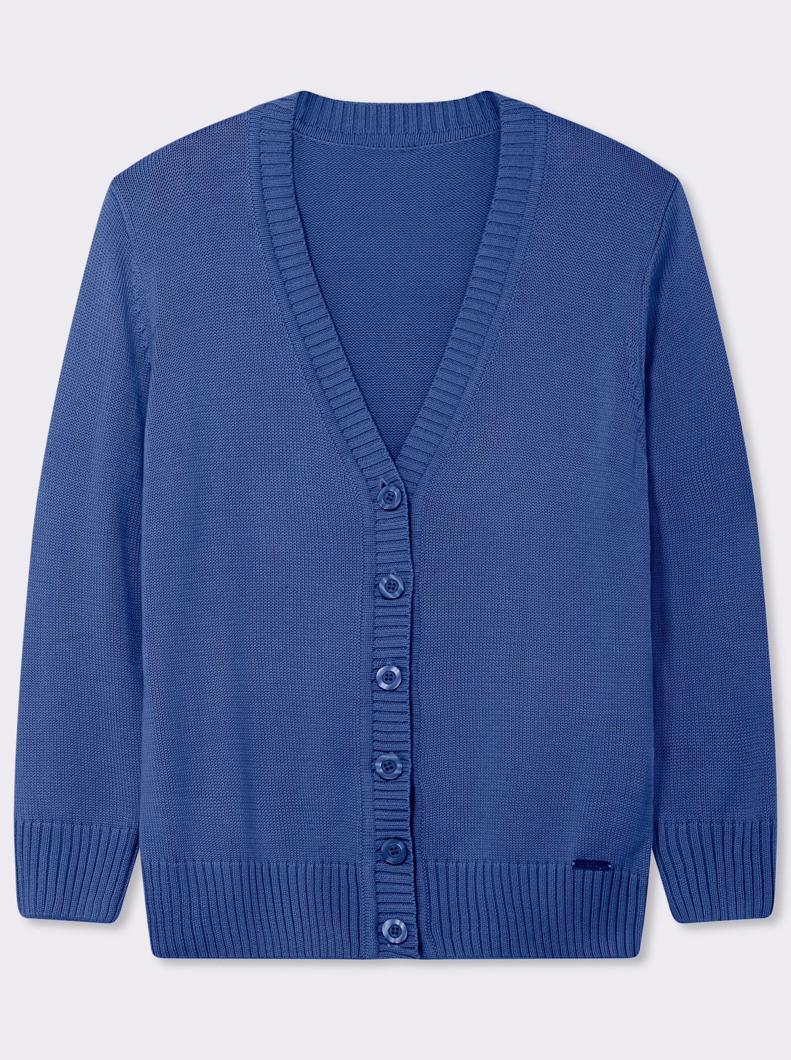 Strickjacke mit farblich abgestimmten Knöpfen - royalblau