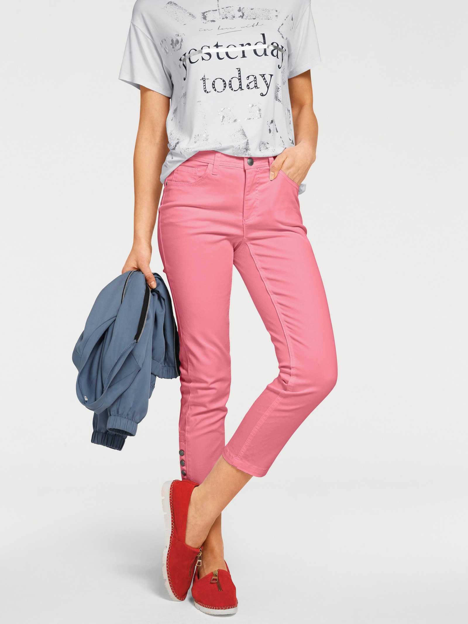 heine Pantalon 7/8, taille basse - rose doux