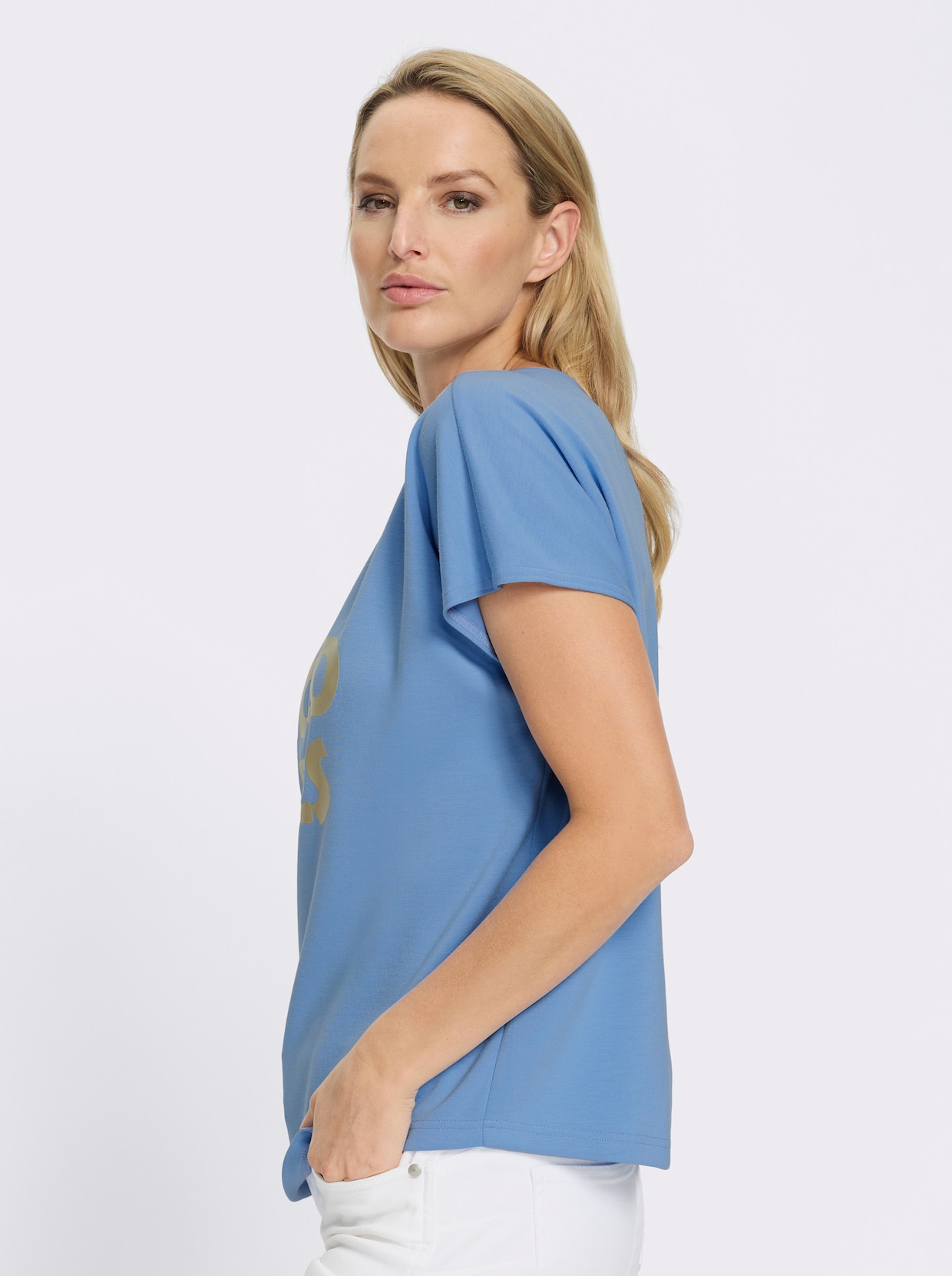 heine Kurzarmshirt - himmelblau-sand