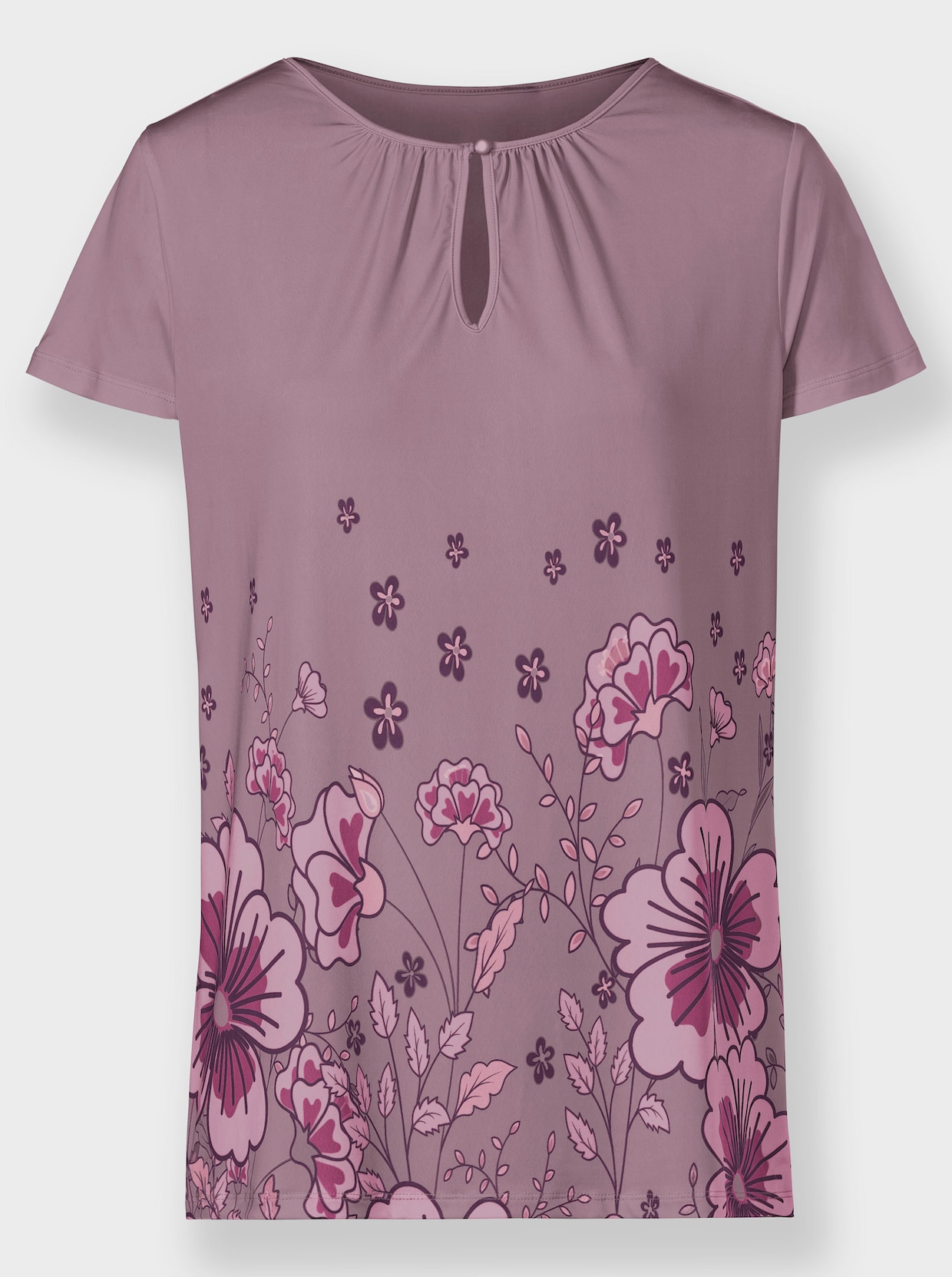 Shirt - mauve gedessineerd