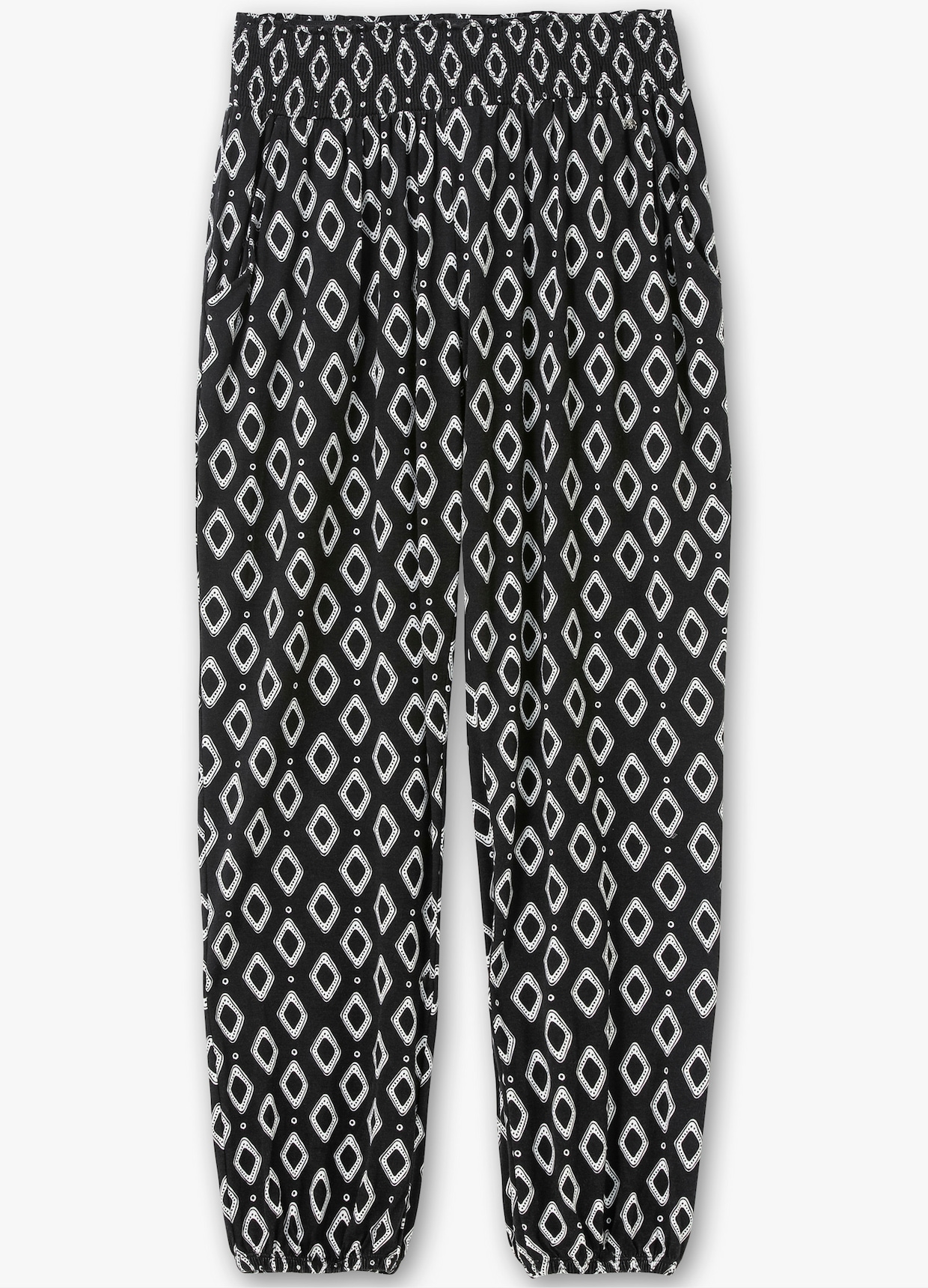 sheego Joggingbroek - zwart gedessineerd