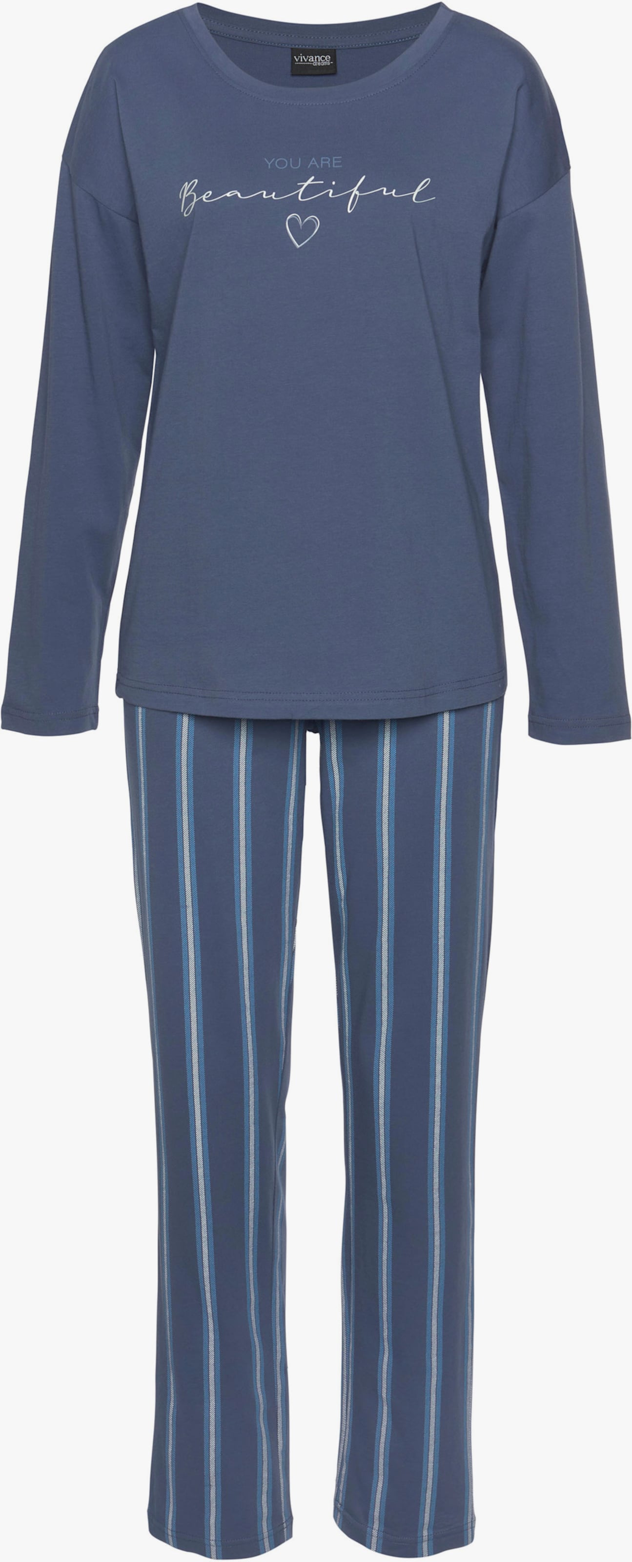 Vivance Dreams Pyjama - blau-gestreift
