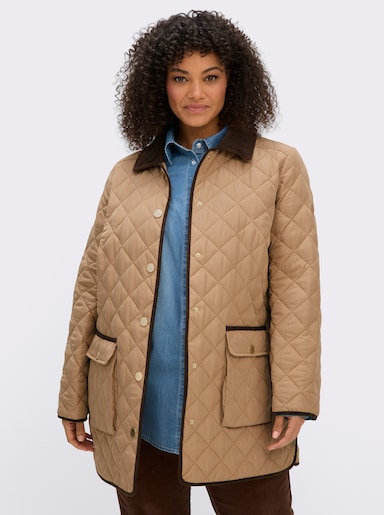 sheego Steppjacke mit Cord-Akzenten - camel-schoko