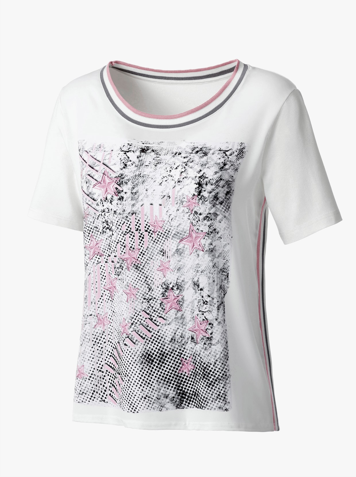 T-shirt à manches courtes - blanc cassé-rose imprimé