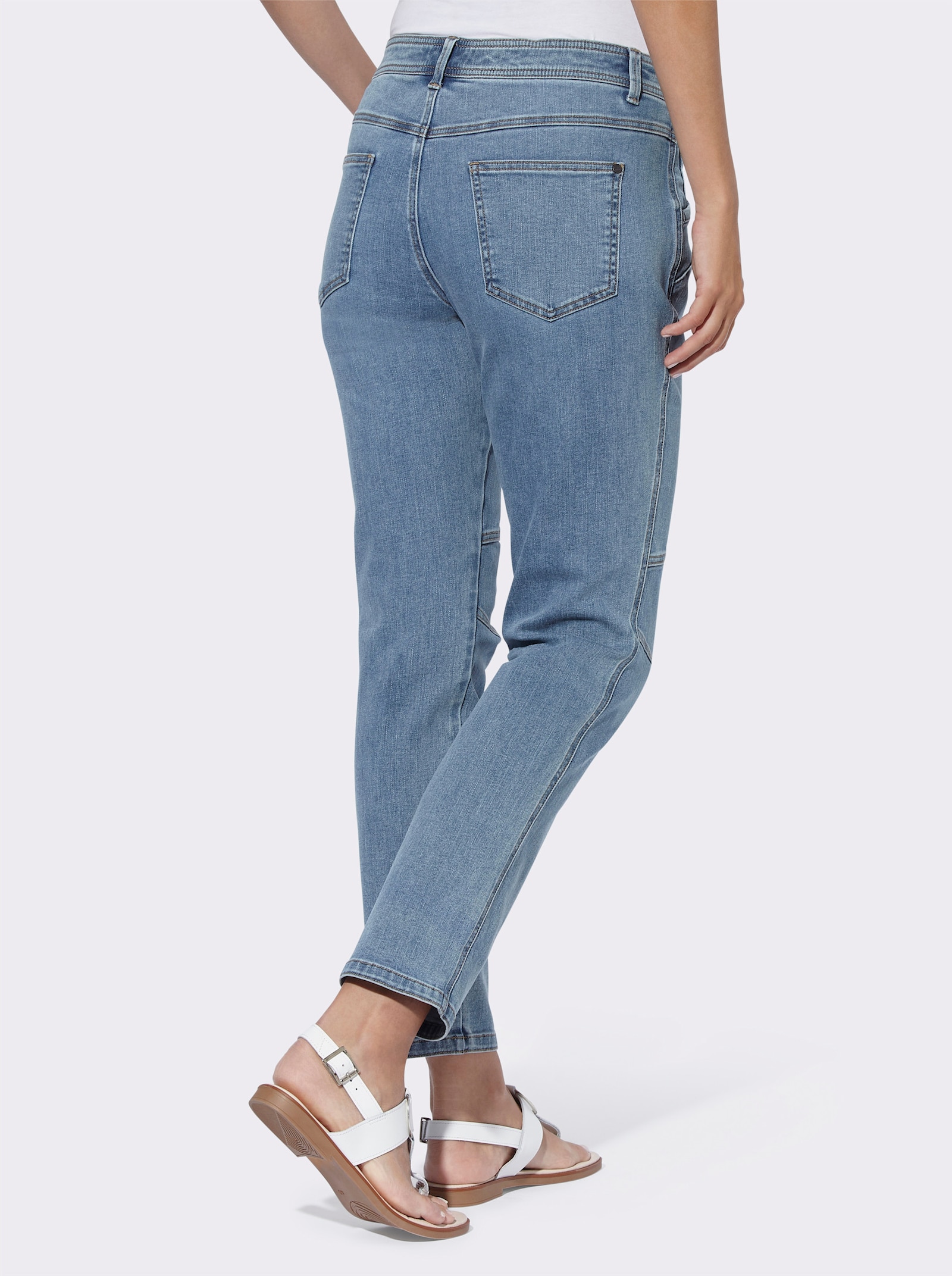 heine 5-pocketsjeans in boyfriend-stijl - blue-bleached