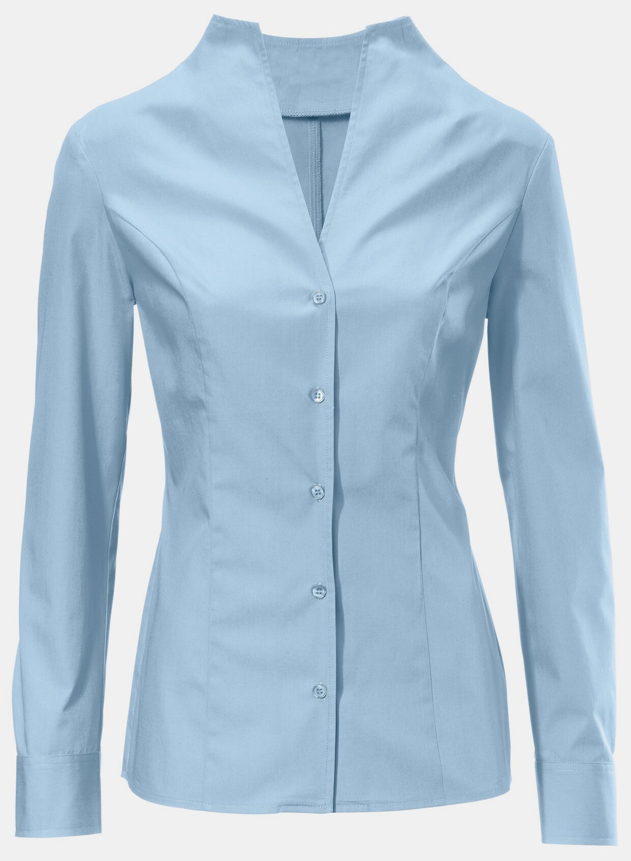 Ashley Brooke Stehkragen-Bluse - bleu