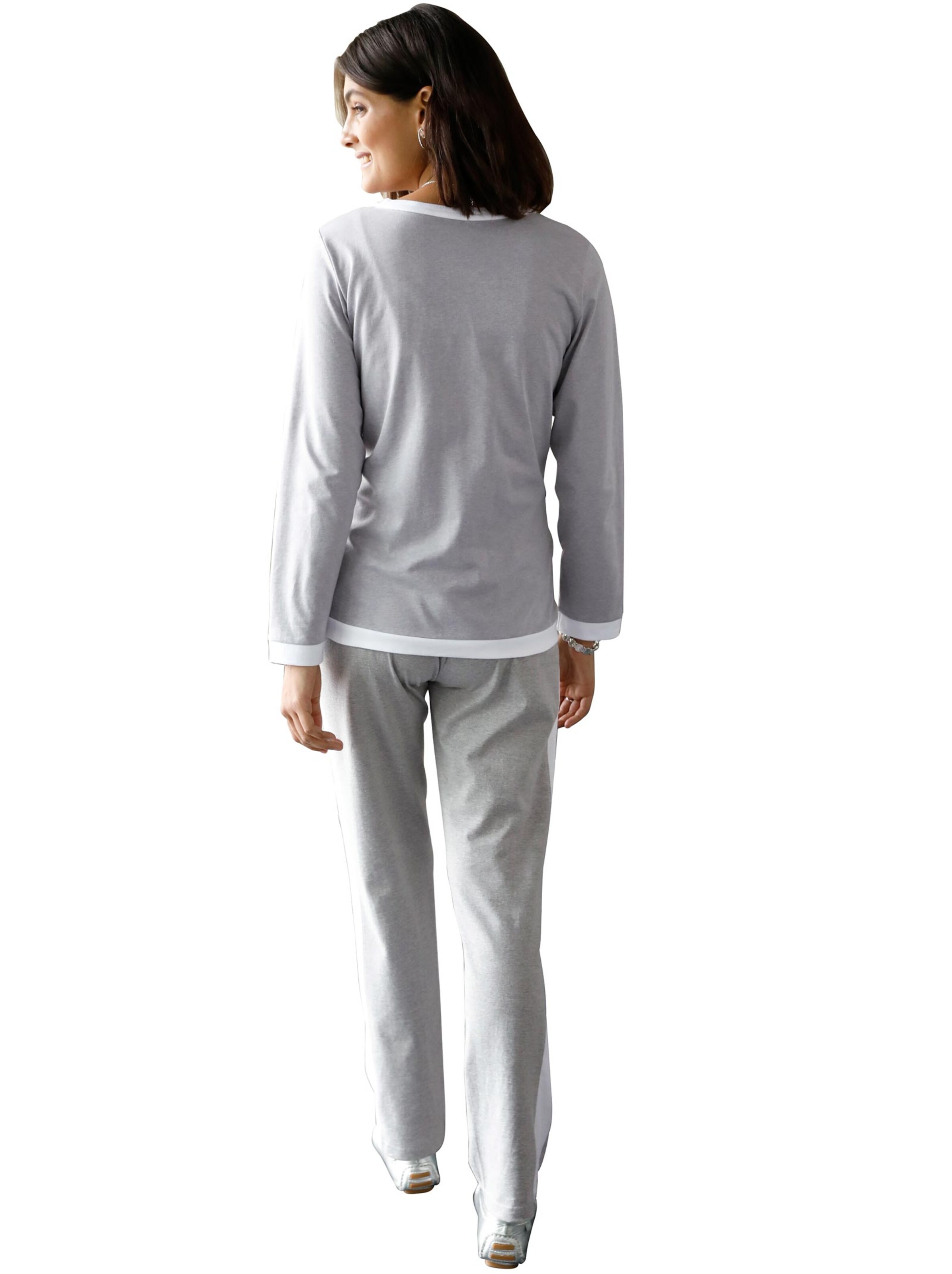 Shirtjacke - steingrau-gemustert