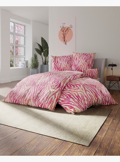 wäschepur Bettwäsche - champagner-fuchsia-bedruckt