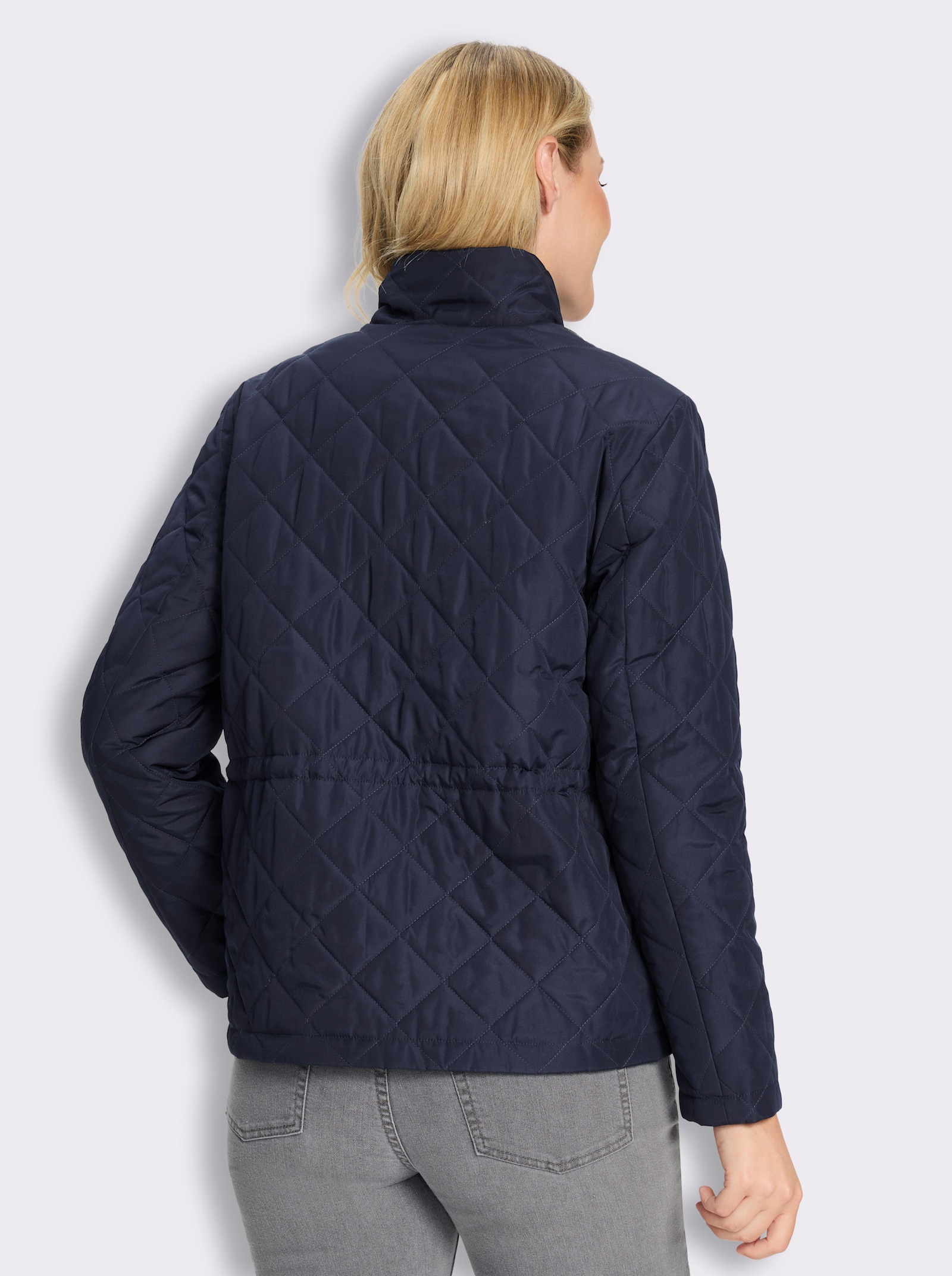Steppjacke mit Tunnelzug in der Taille - marine