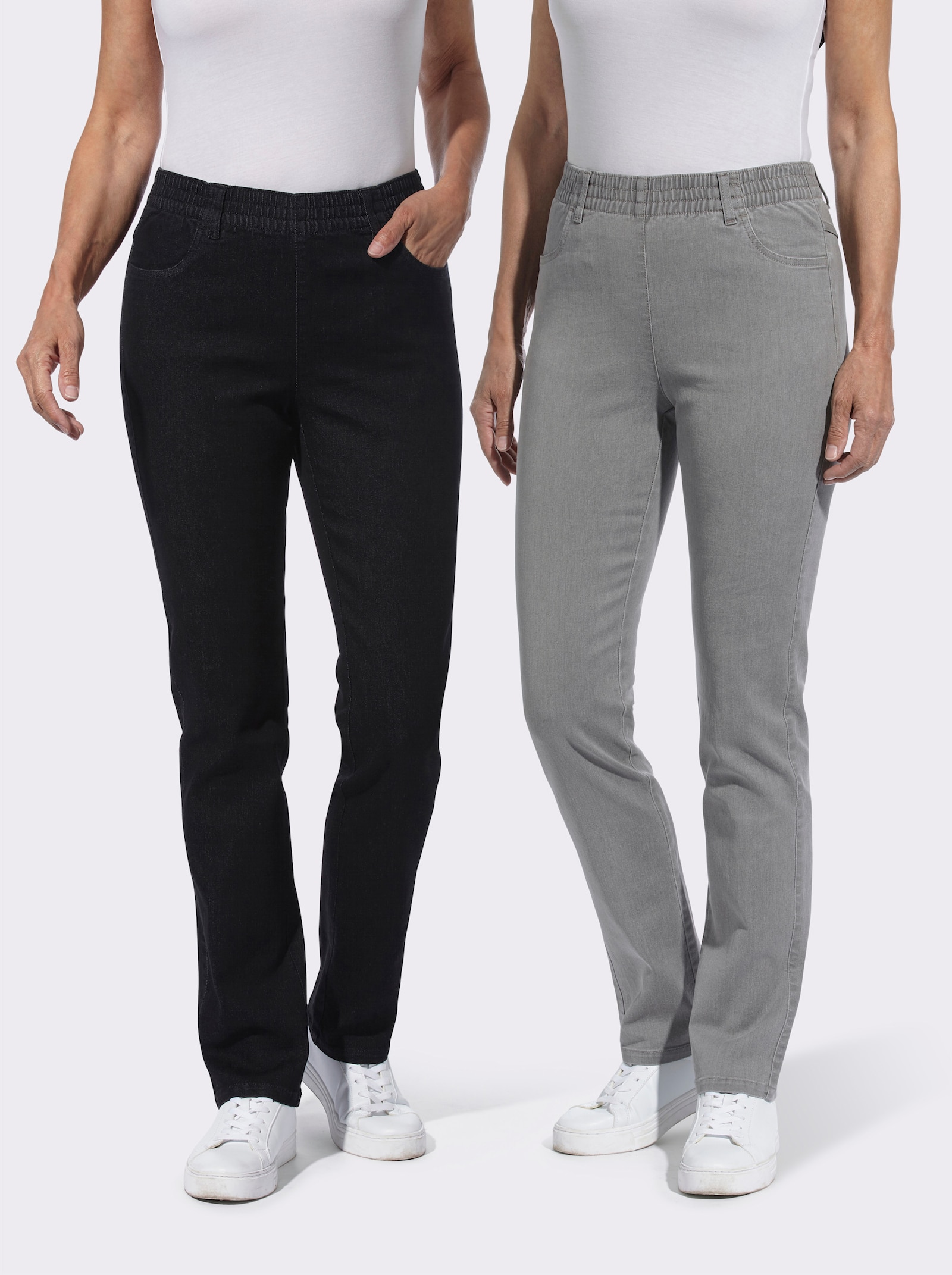 Jeans in Stretch-Qualität - grey-denim + black denim