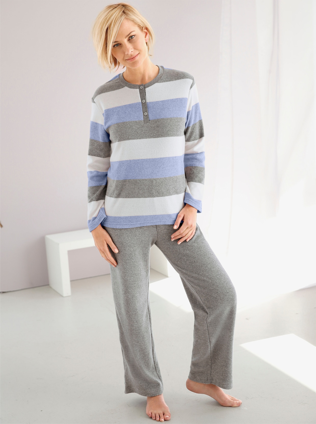 Normann Pyjamas - blå-grå-melerad