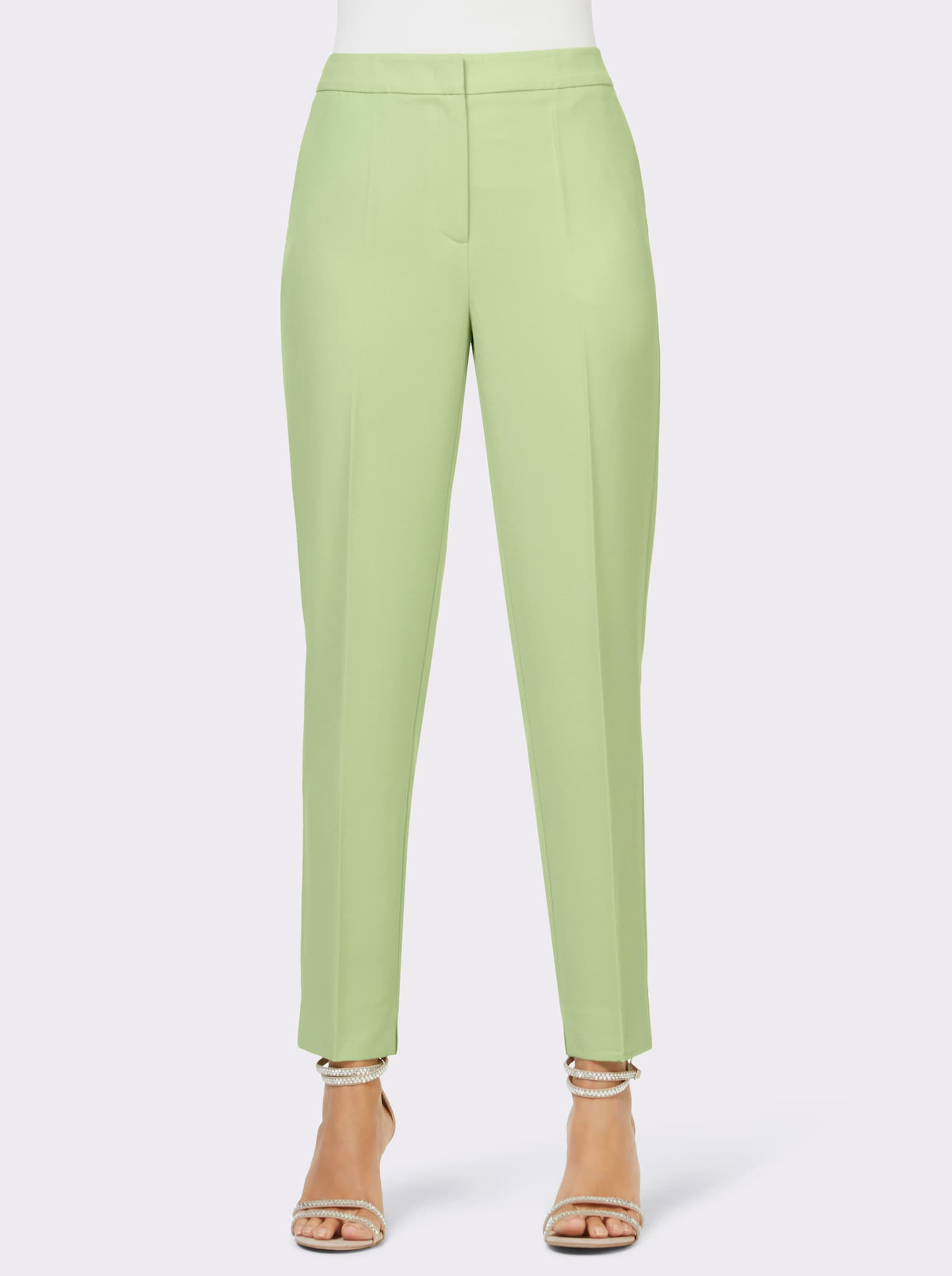 Bügelfaltenhose mit angedeuteten Taschen hinten - reseda