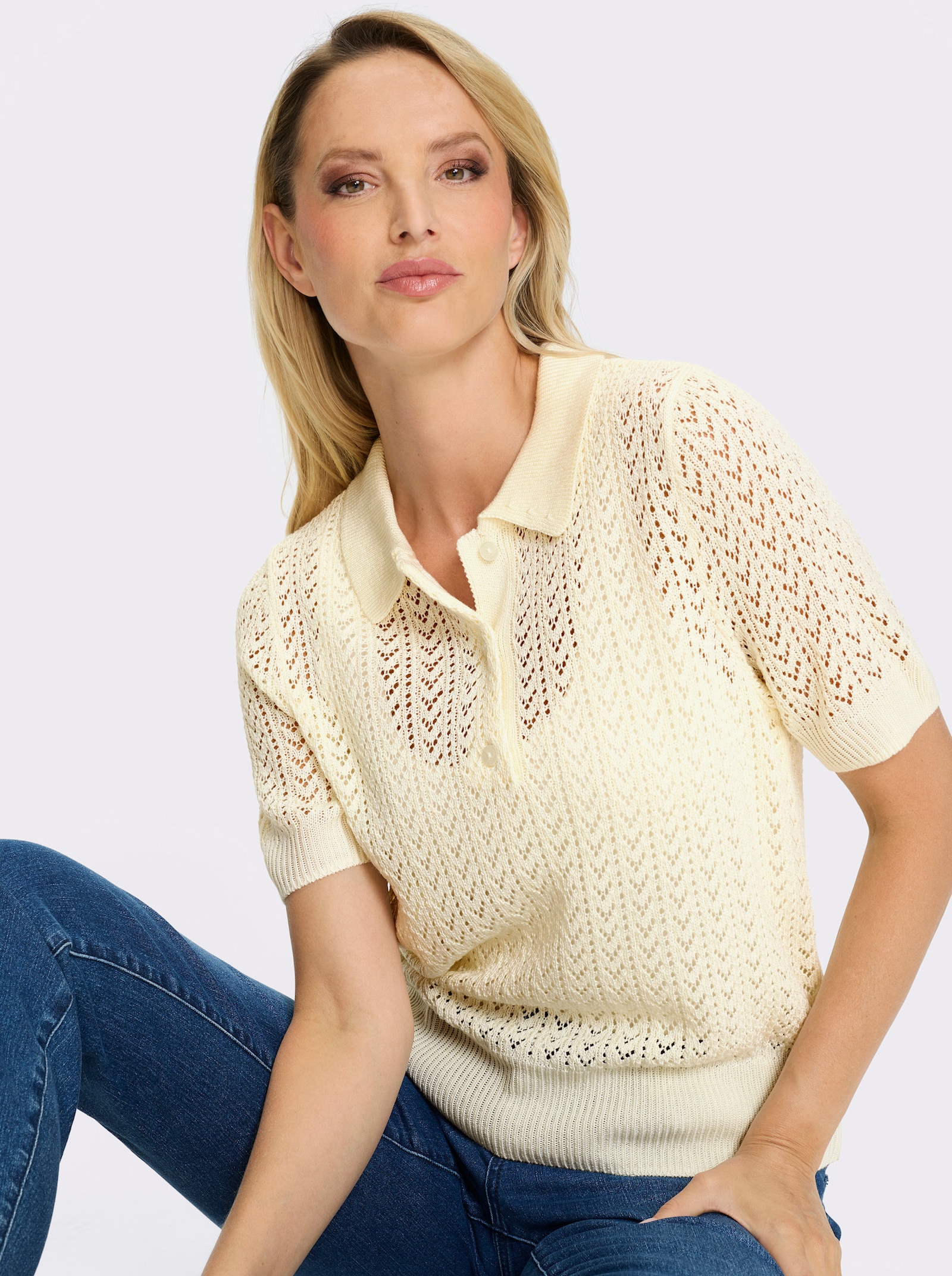 heine Ajourpullover - ecru