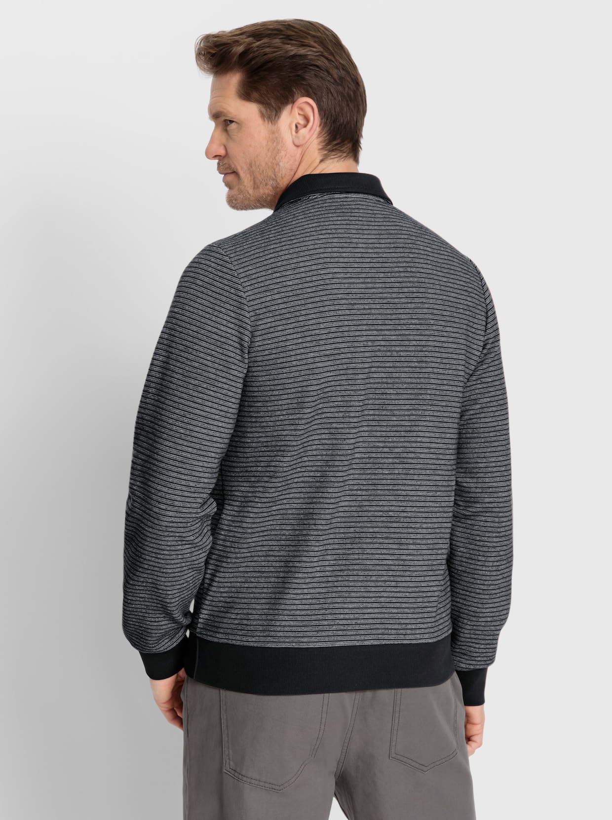 Marco Donati Longsleeve - zwart gestreept