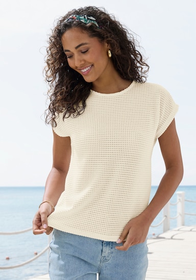 Vivance Kurzarmshirt - creme