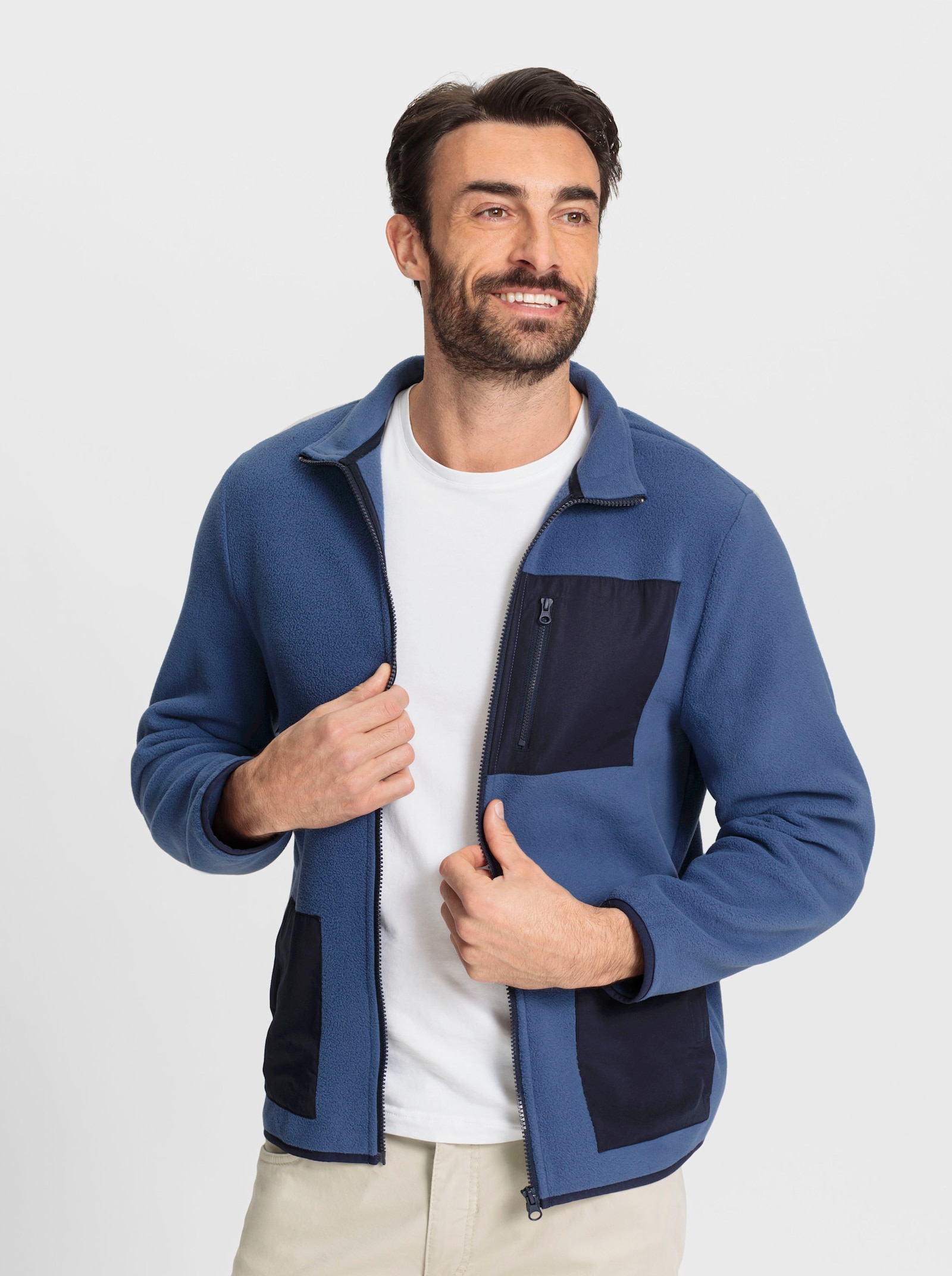 Catamaran Fleecejacke mit Antipilling-Ausrüstung - jeansblau