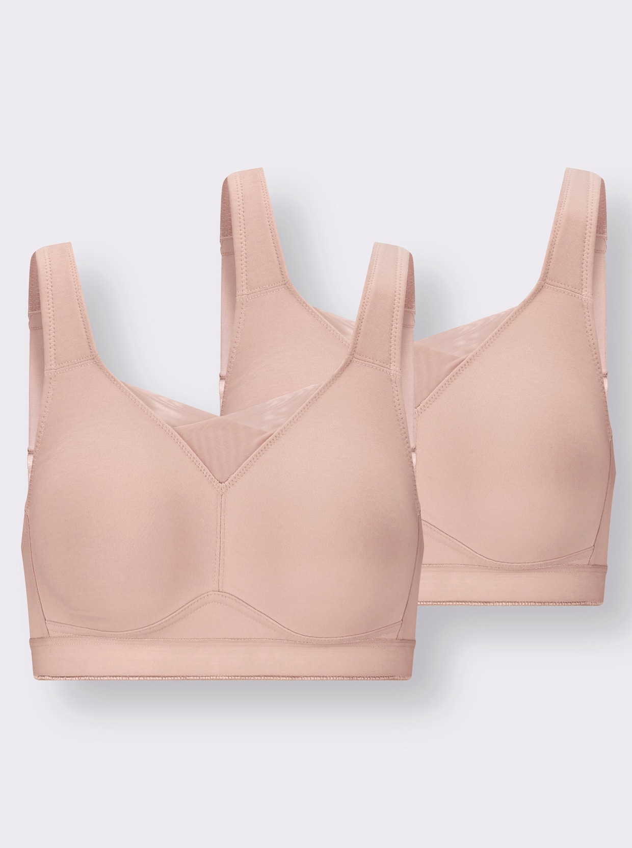 wäschepur Soutien-gorge confort sans armatures - 2x couleur poudre