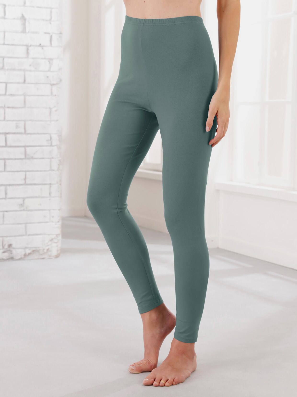 Leggings - khaki + khaki-bedruckt