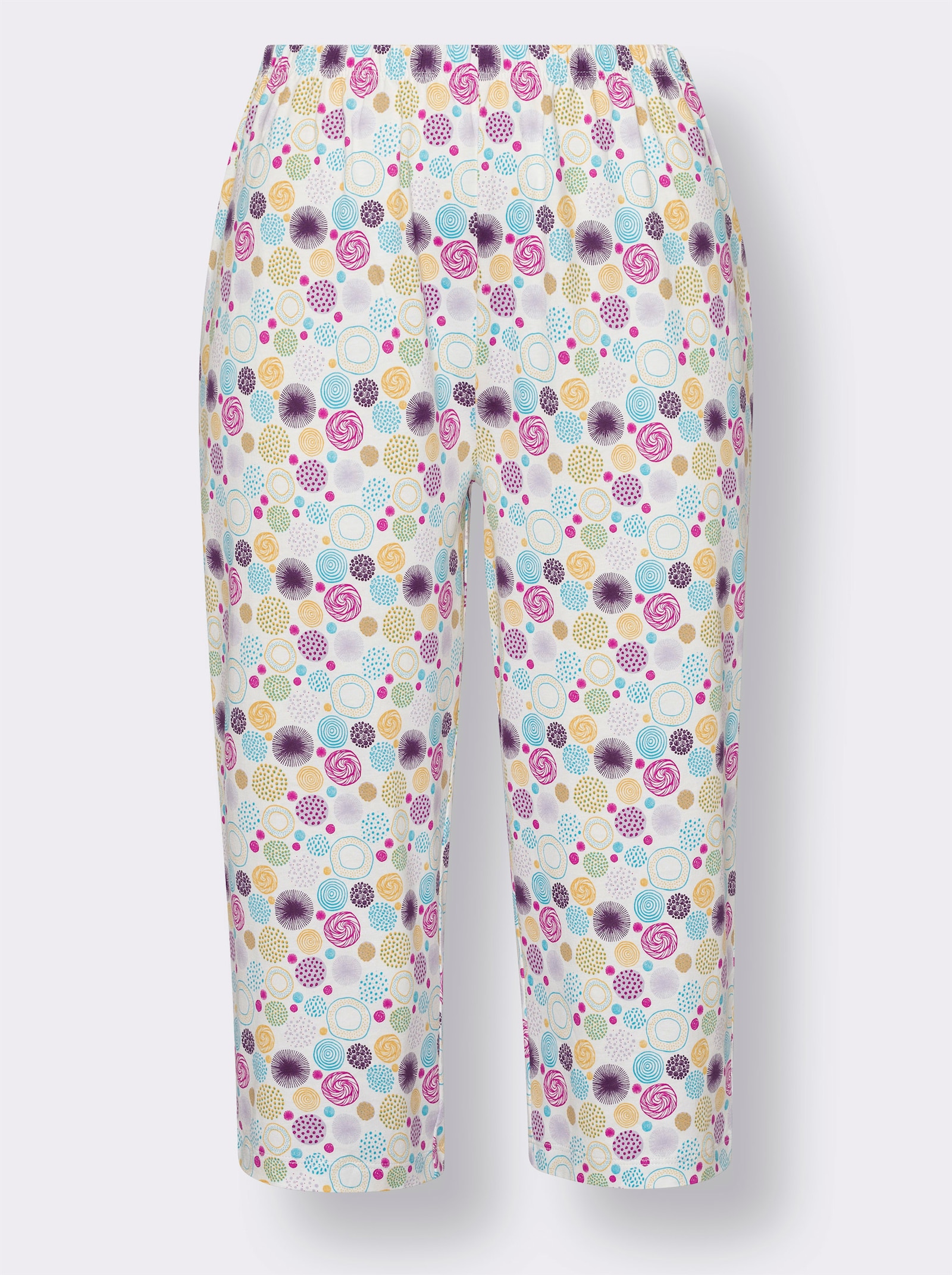 Capri-Schlafanzug mit bedruckter Hose - ecru-bedruckt
