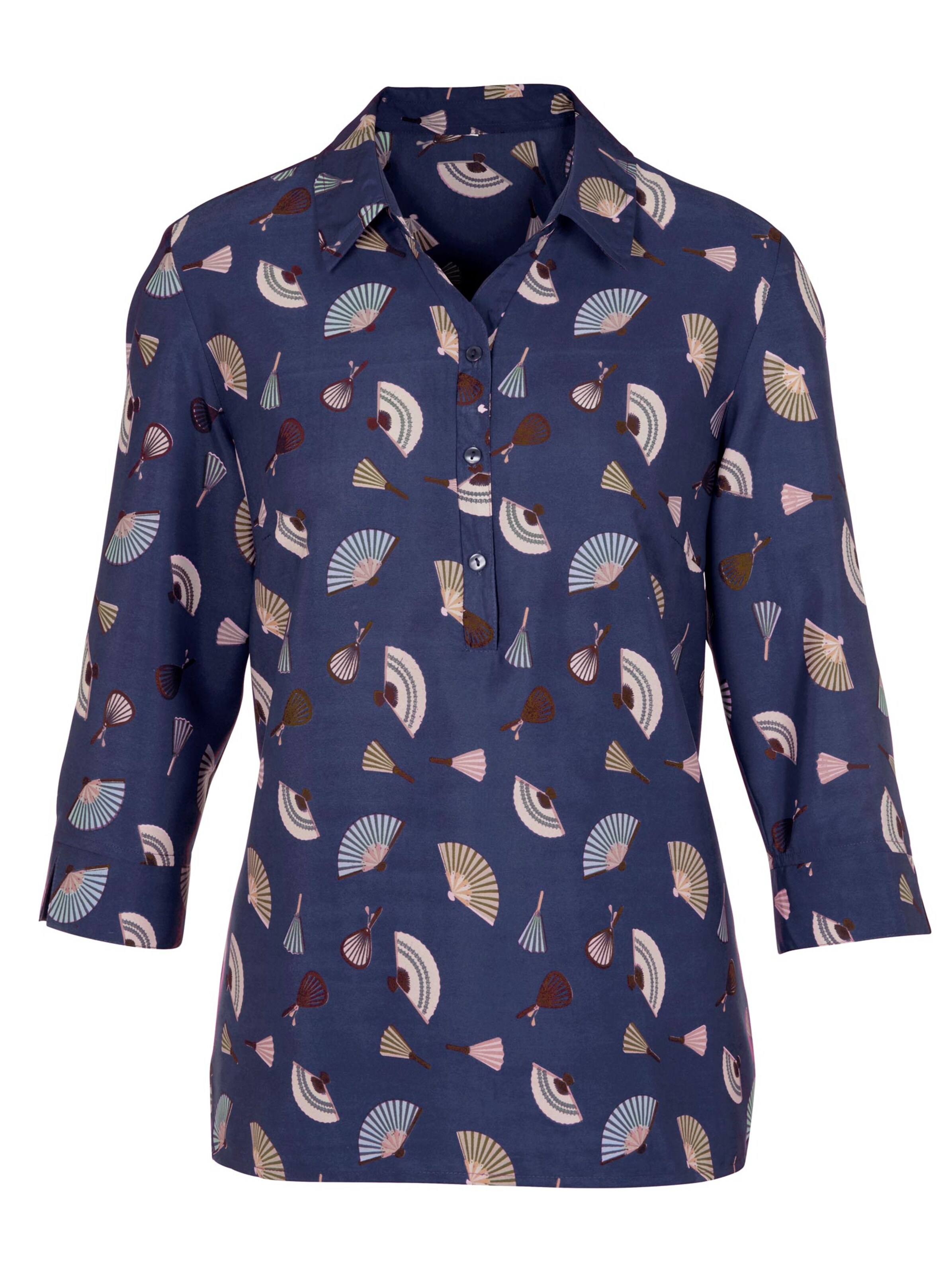 Bluse - nachtblau-bedruckt