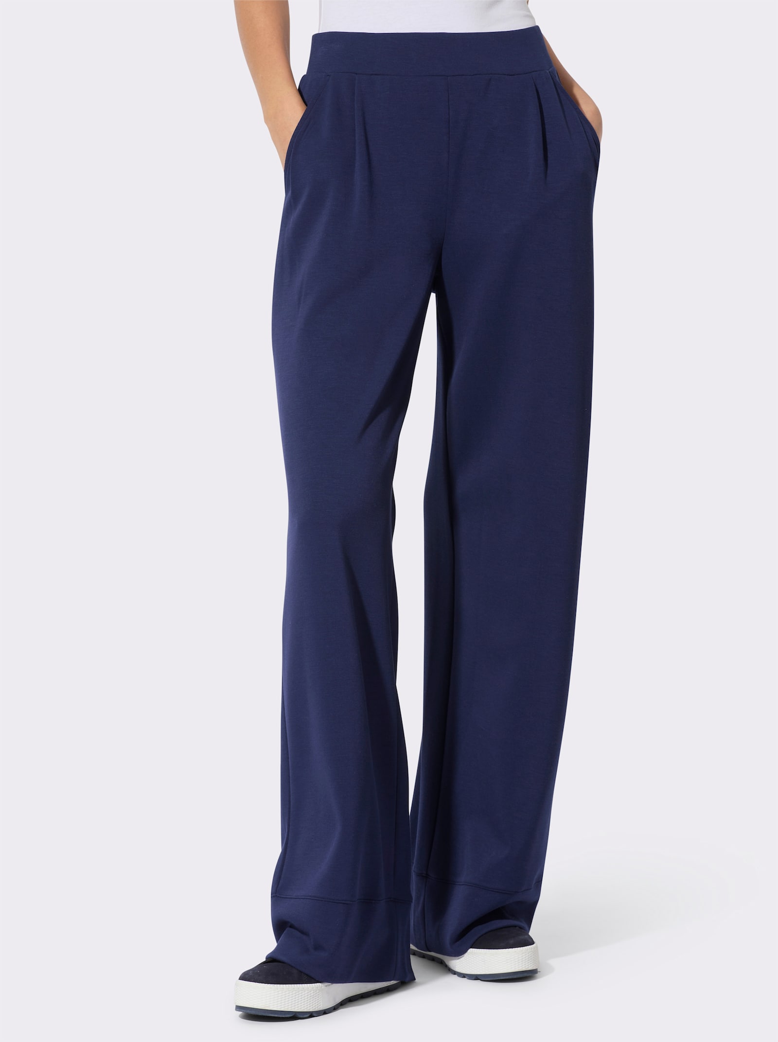 Schlupfhose mit Bundfalten - marine