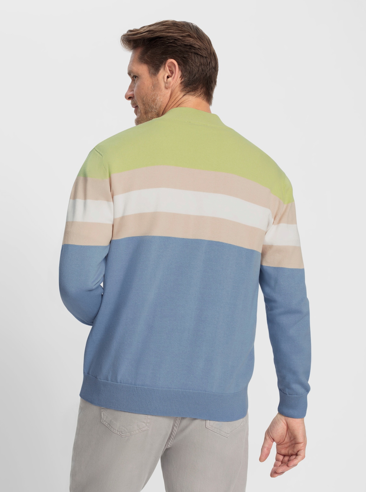 Catamaran Stehkragenpullover - bleu-gestreift