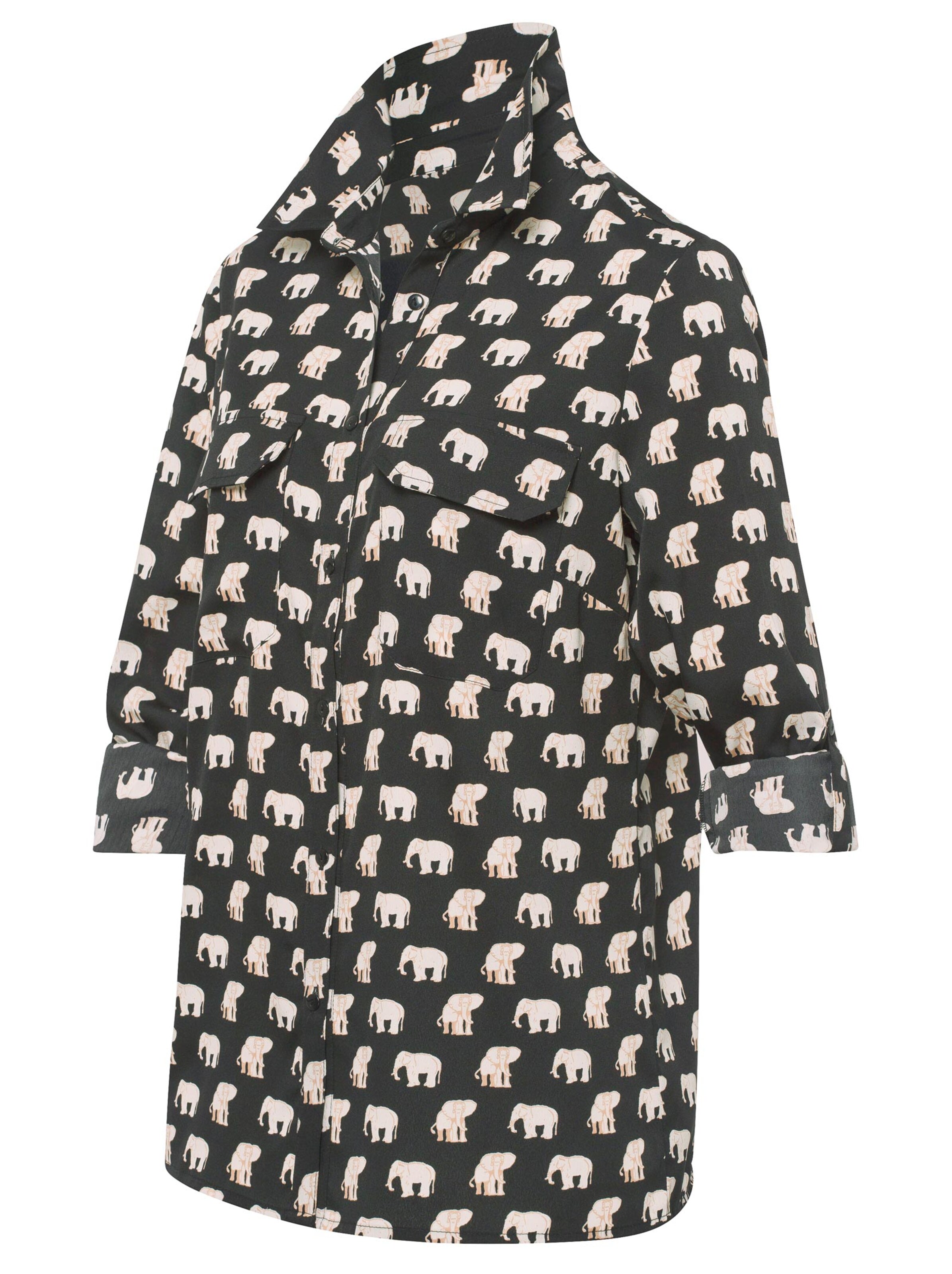 Bluse - schwarz-bedruckt