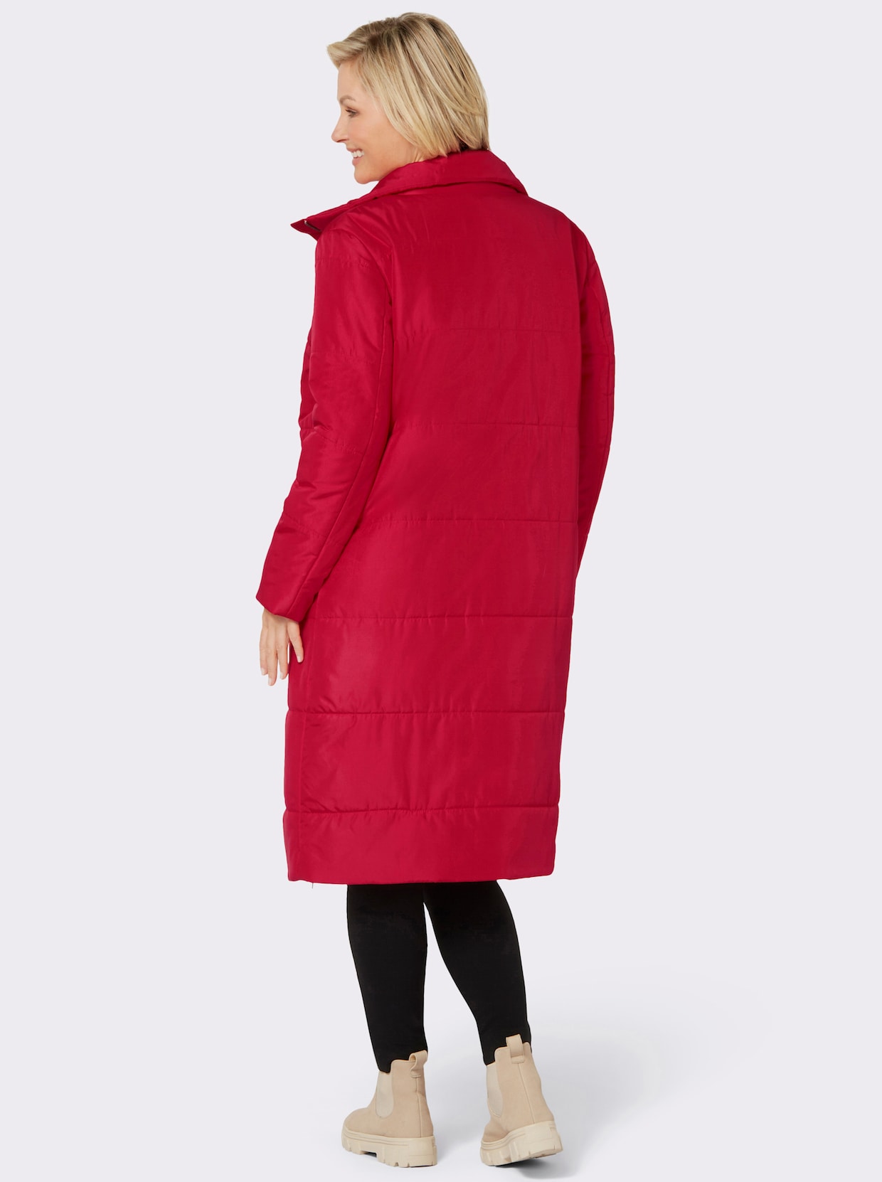 Prošívaný kabát - červená
