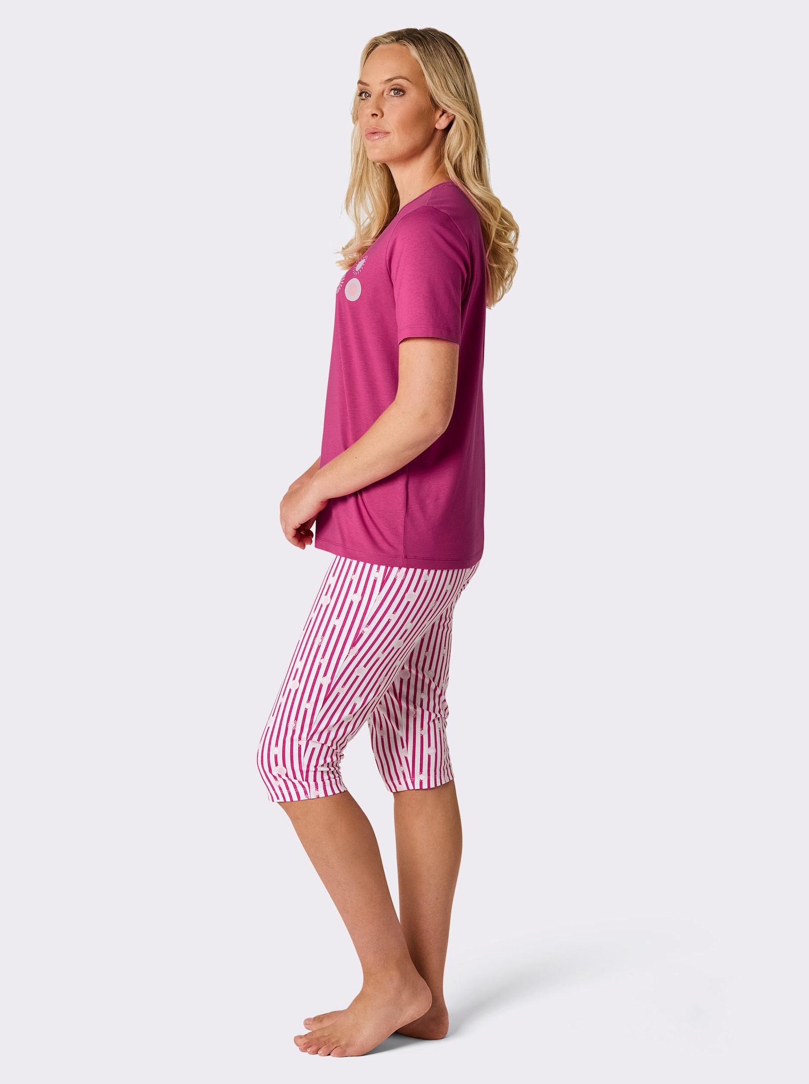 wäschepur Capri-Anzüge - eisblau-bedruckt + fuchsia-bedruckt