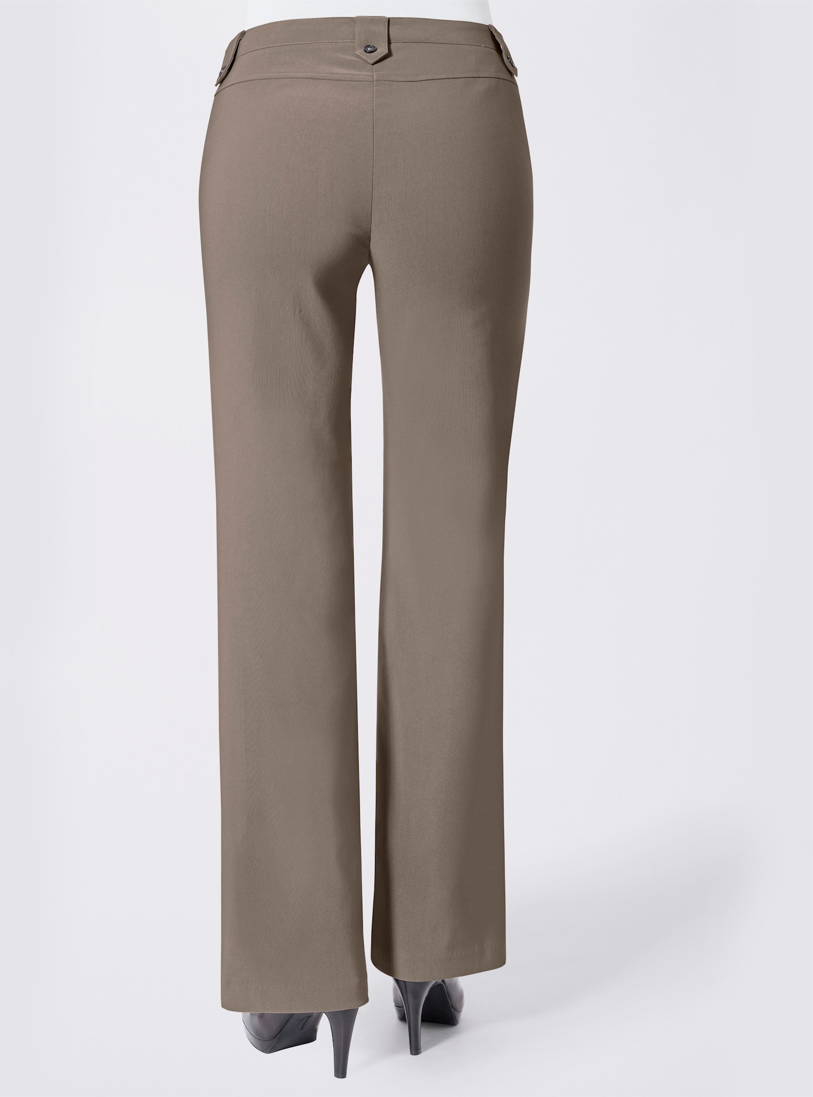 Hose in weiter Form, bügelfreie Koffer-Qualität - taupe
