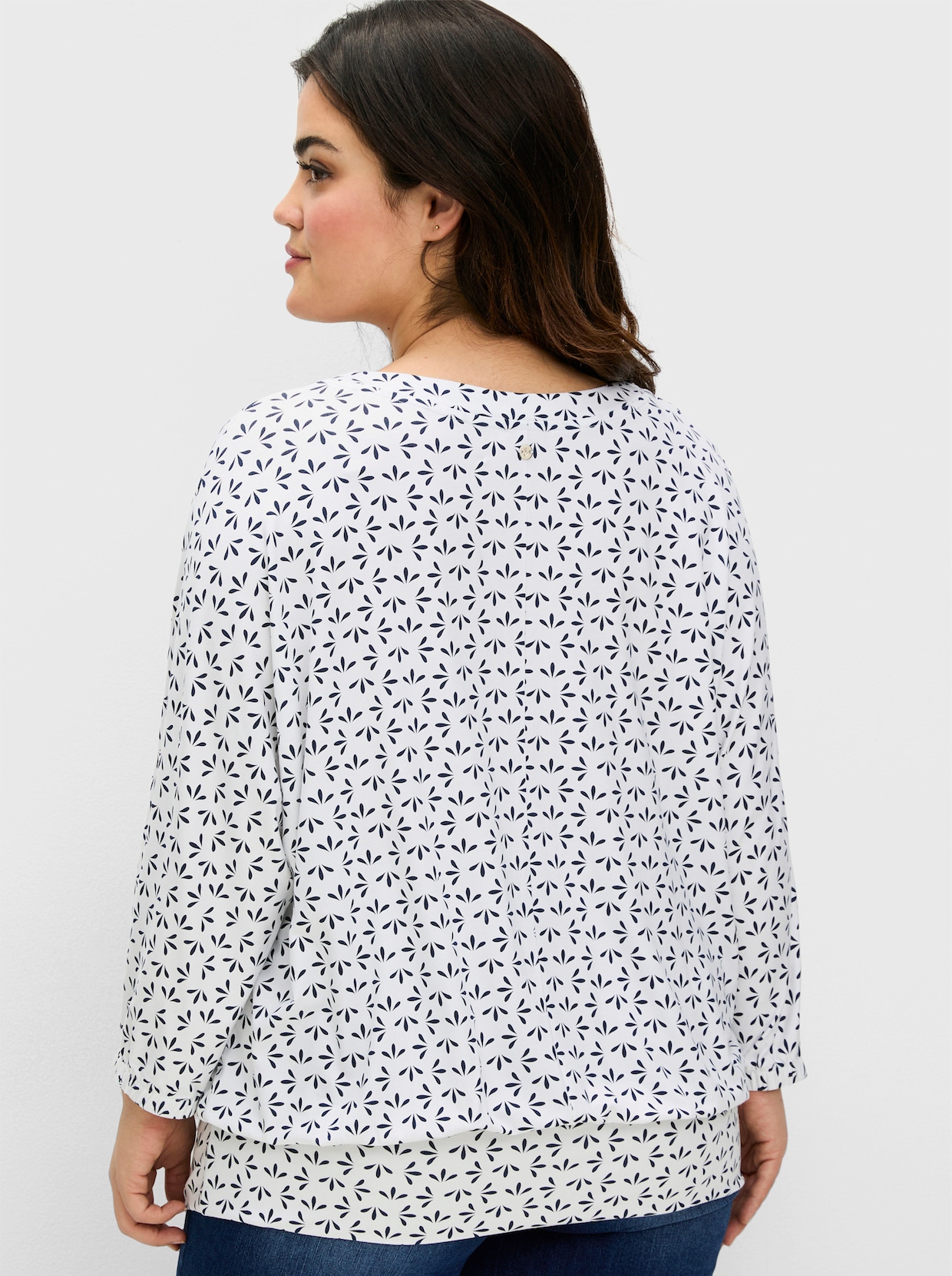 sheego Fledermausshirt - ecru-gemustert