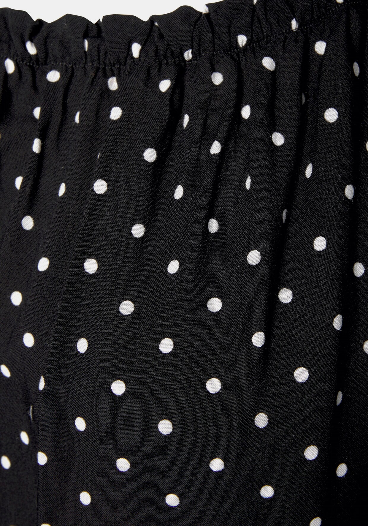 LASCANA Carmenbluse - schwarz-weiß-gepunktet