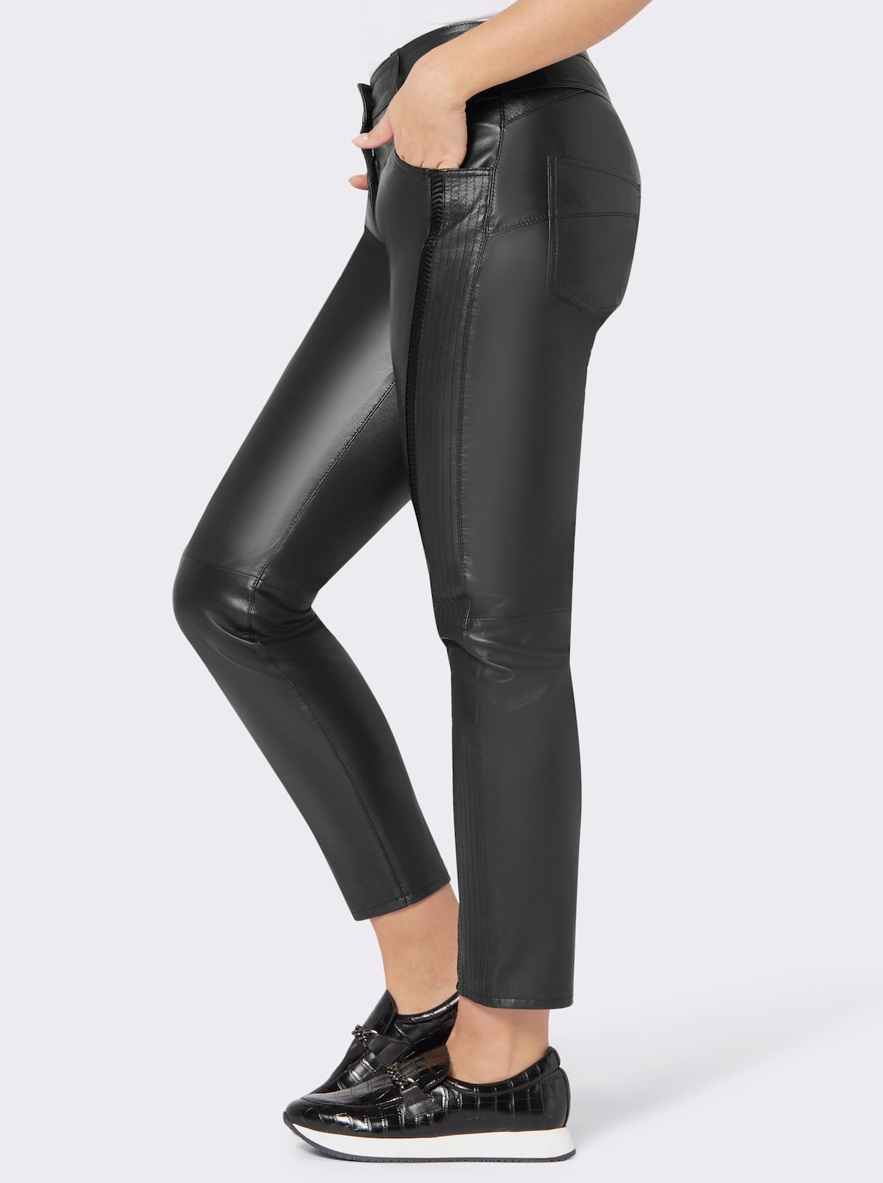 Mainpol Pantalon cuir agneau nappa - noir