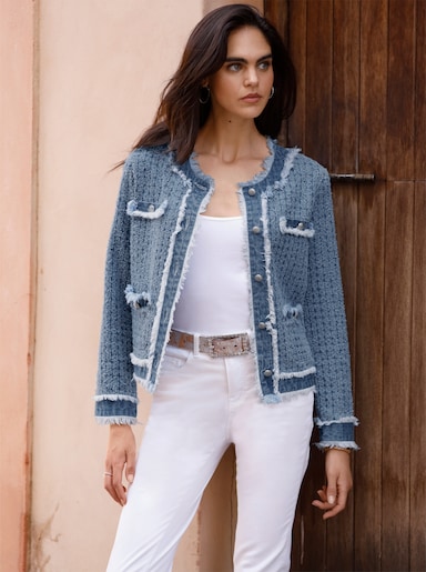 heine Blazer mit Fransen-Details - rauchblau