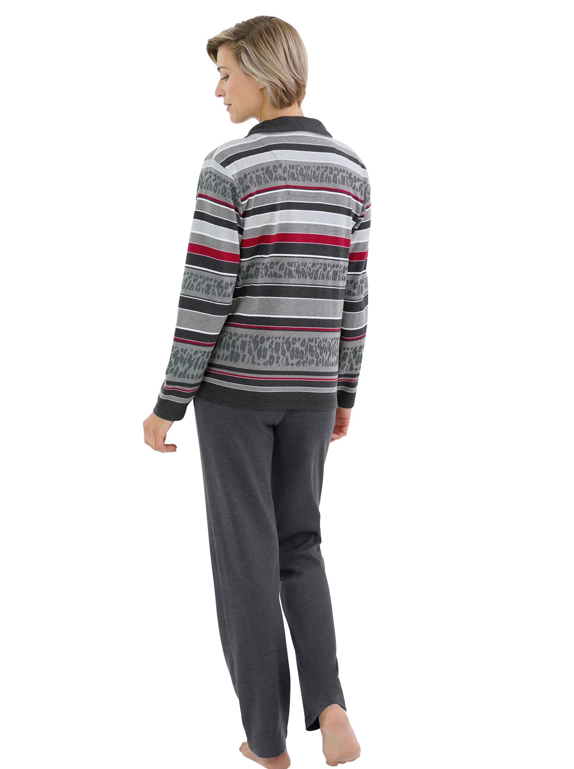 Hajo Hausanzug - anthrazit-rot