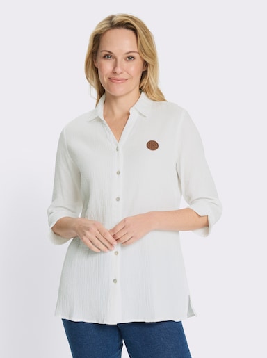 Longbluse in Musselin-Qualität - weiß