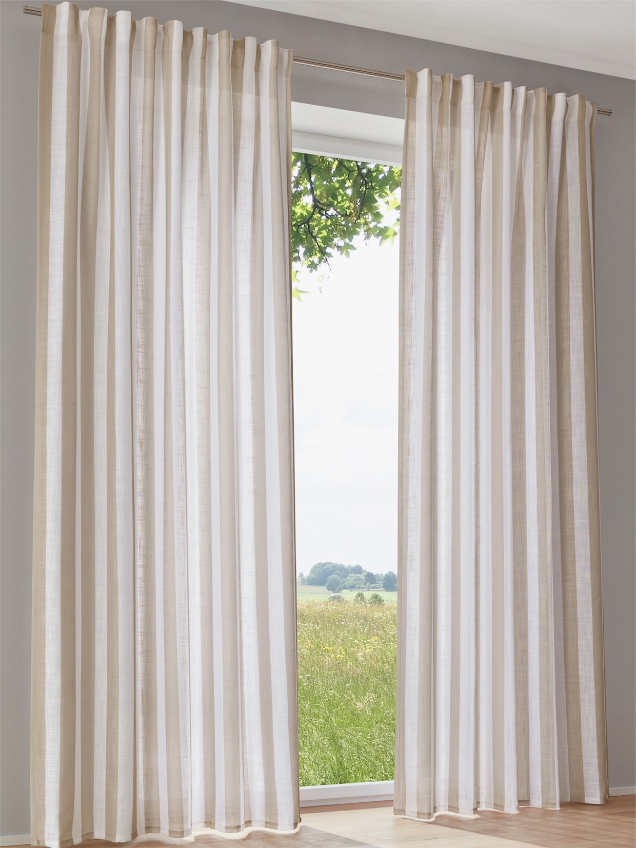 heine home Decoratieve vitrage - zand/wit