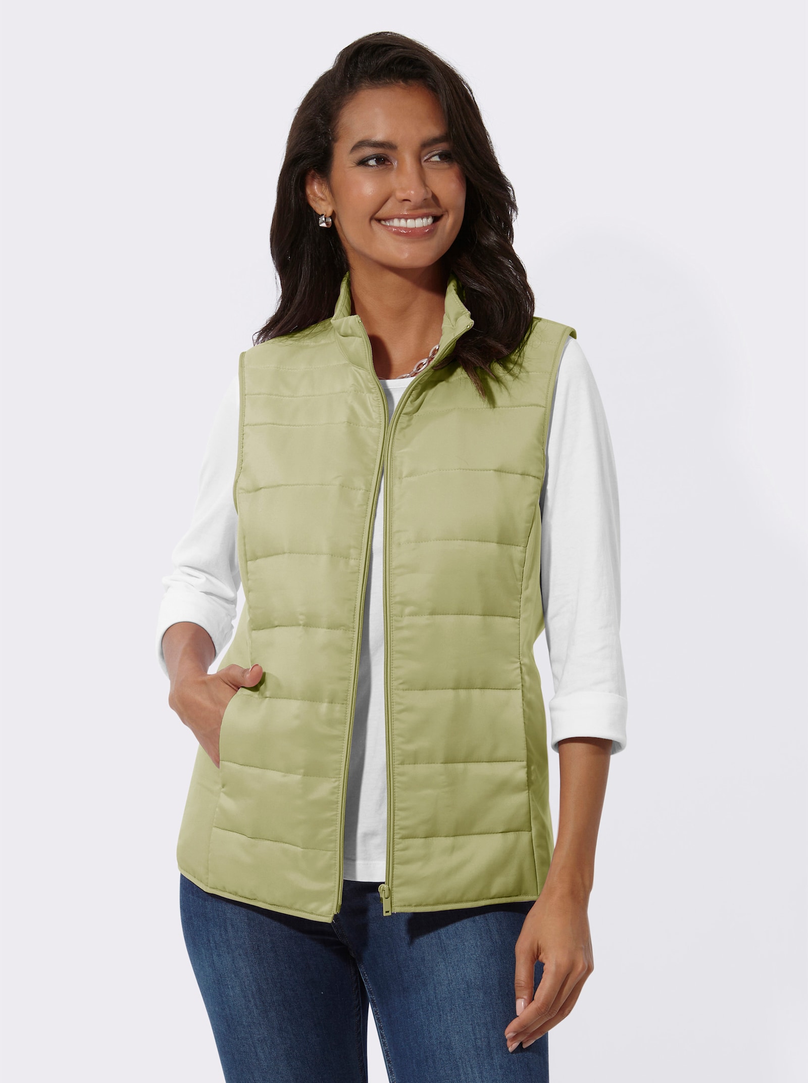 Steppweste mit leichter Wattierung - lindgrün