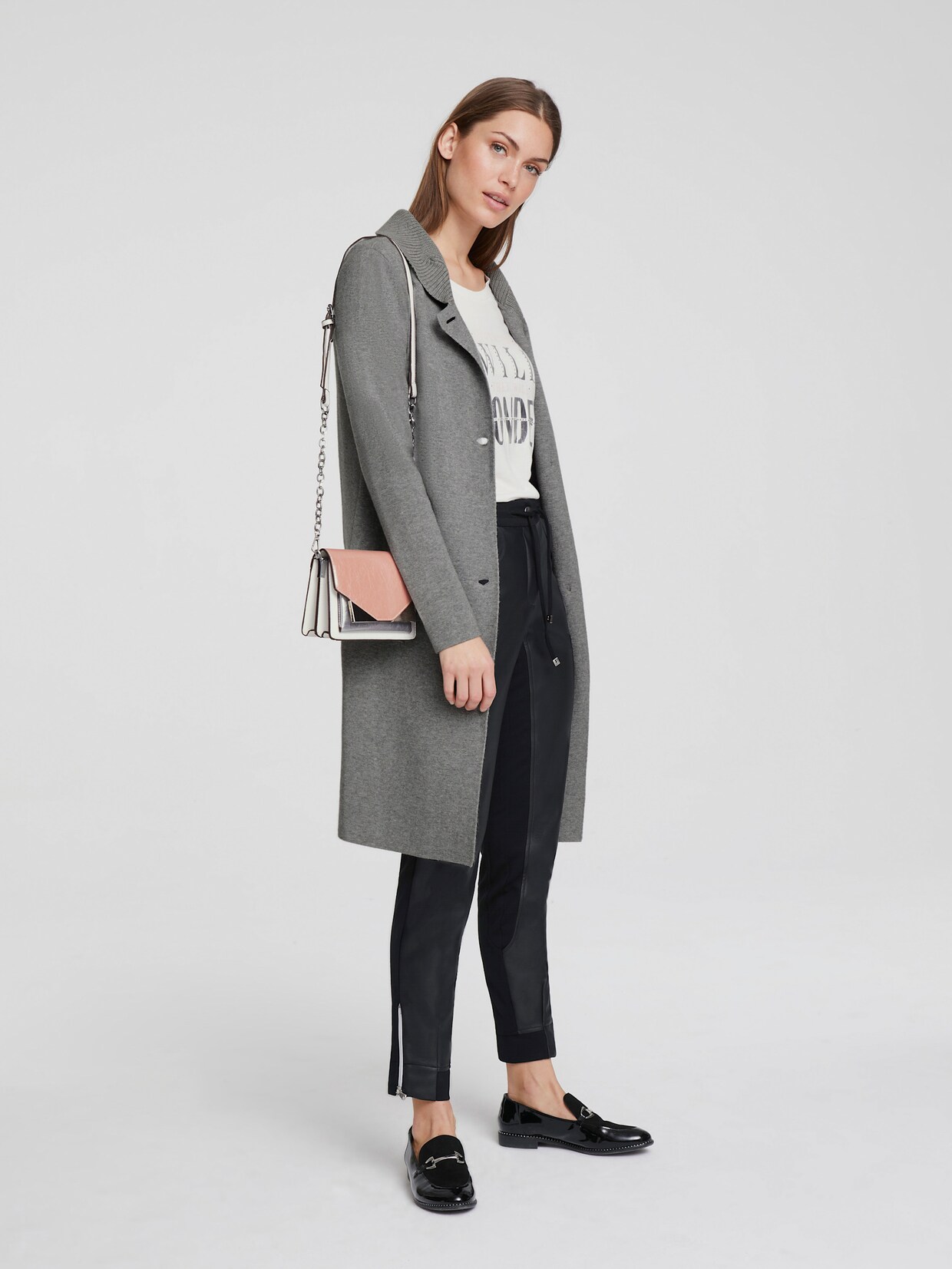 heine Long-Strickjacke - grau-melange