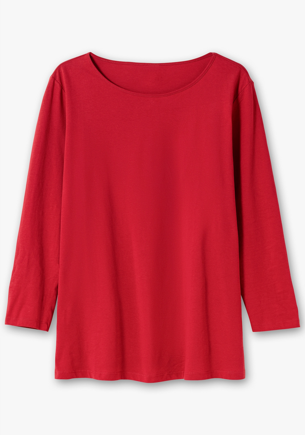 Langarmshirt mit hohen Seitenschlitzen - bordeaux