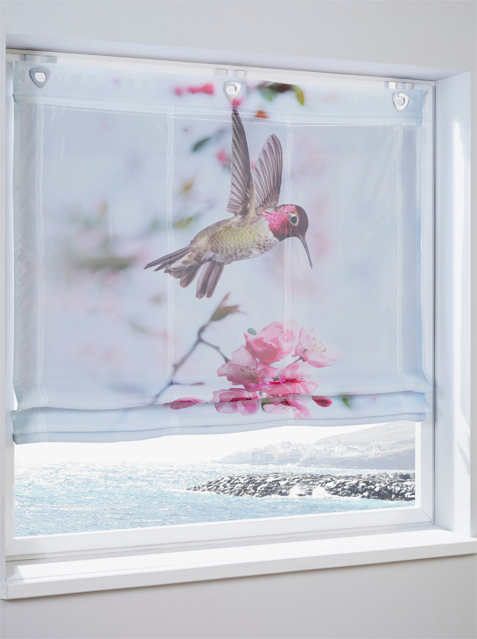 heine home Raffrollo - weiß-rosé