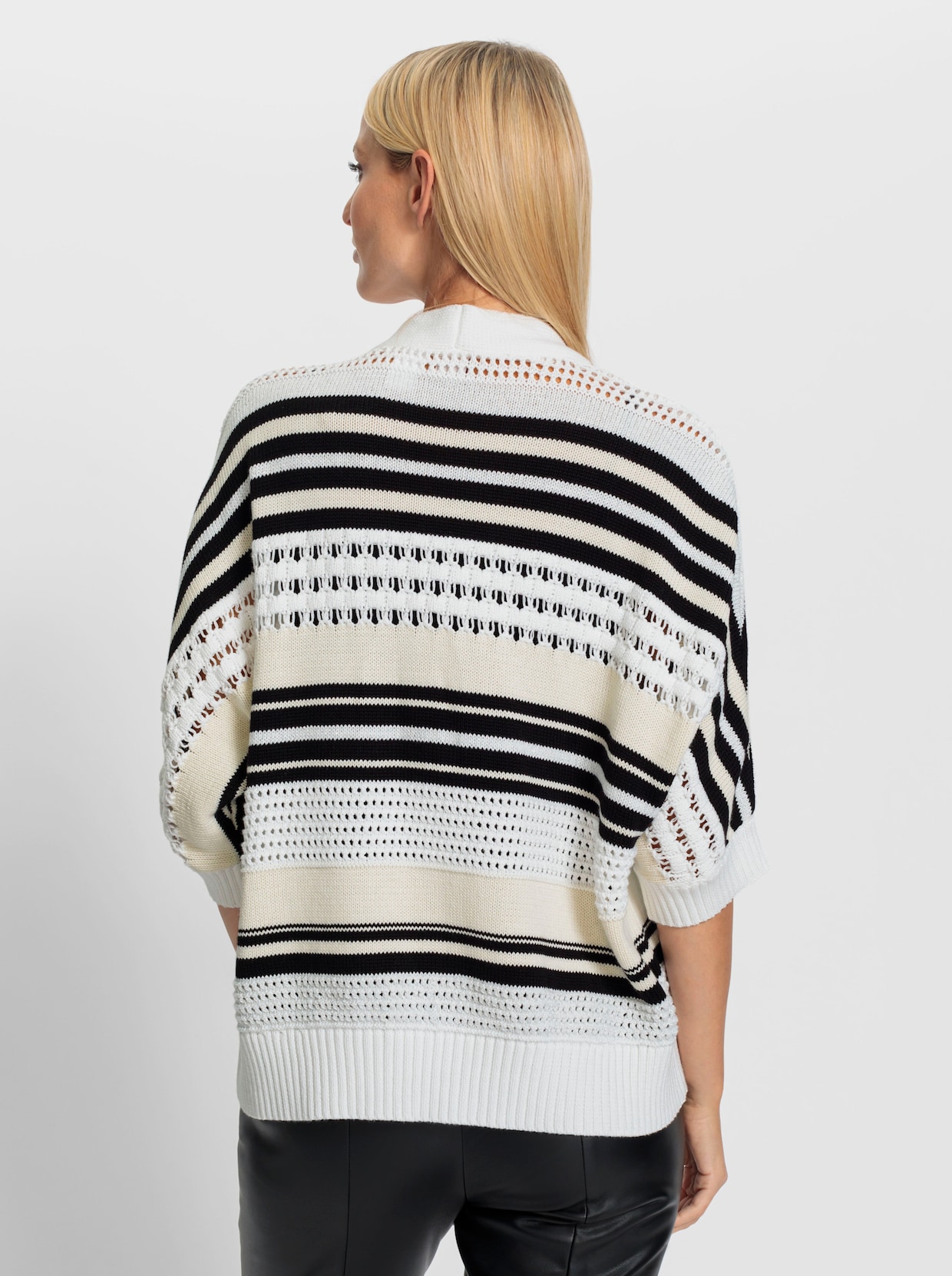 heine Cardigan - ecru/zwart gedessineerd