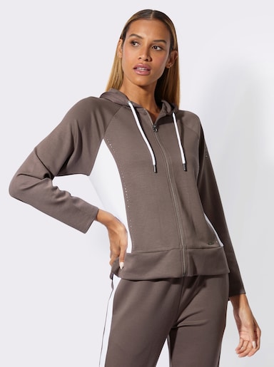 feel good Jacke - dunkeltaupe-ecru