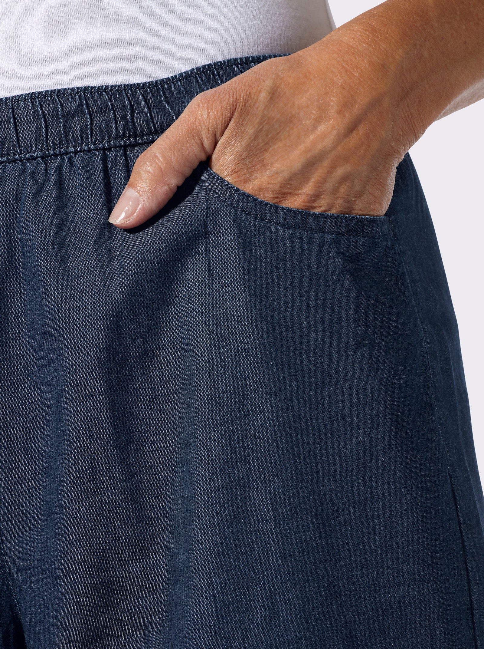 Comfortjeans in wijd model - blue-stonewashed