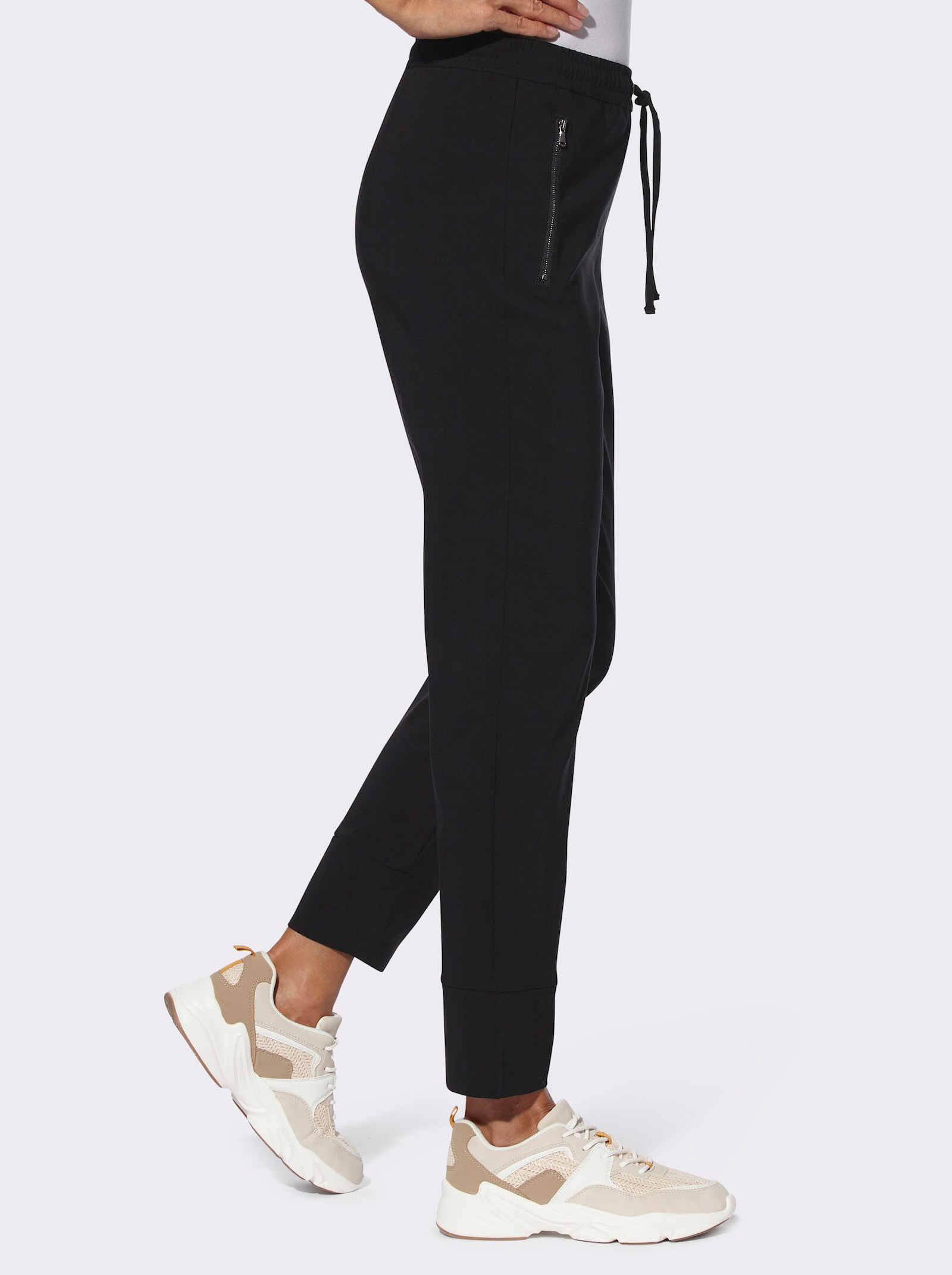 Bengalinhose mit elastischen Bündchen - schwarz