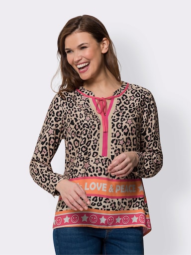 heine Blouse met print - mauve/zwart bedrukt